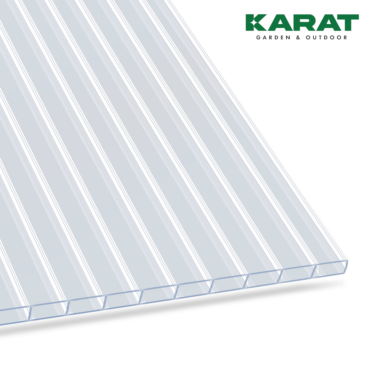 Polycarbonate sheet | Double wall plate | 60.5 x 121 cm | For DIY, roofing and construction