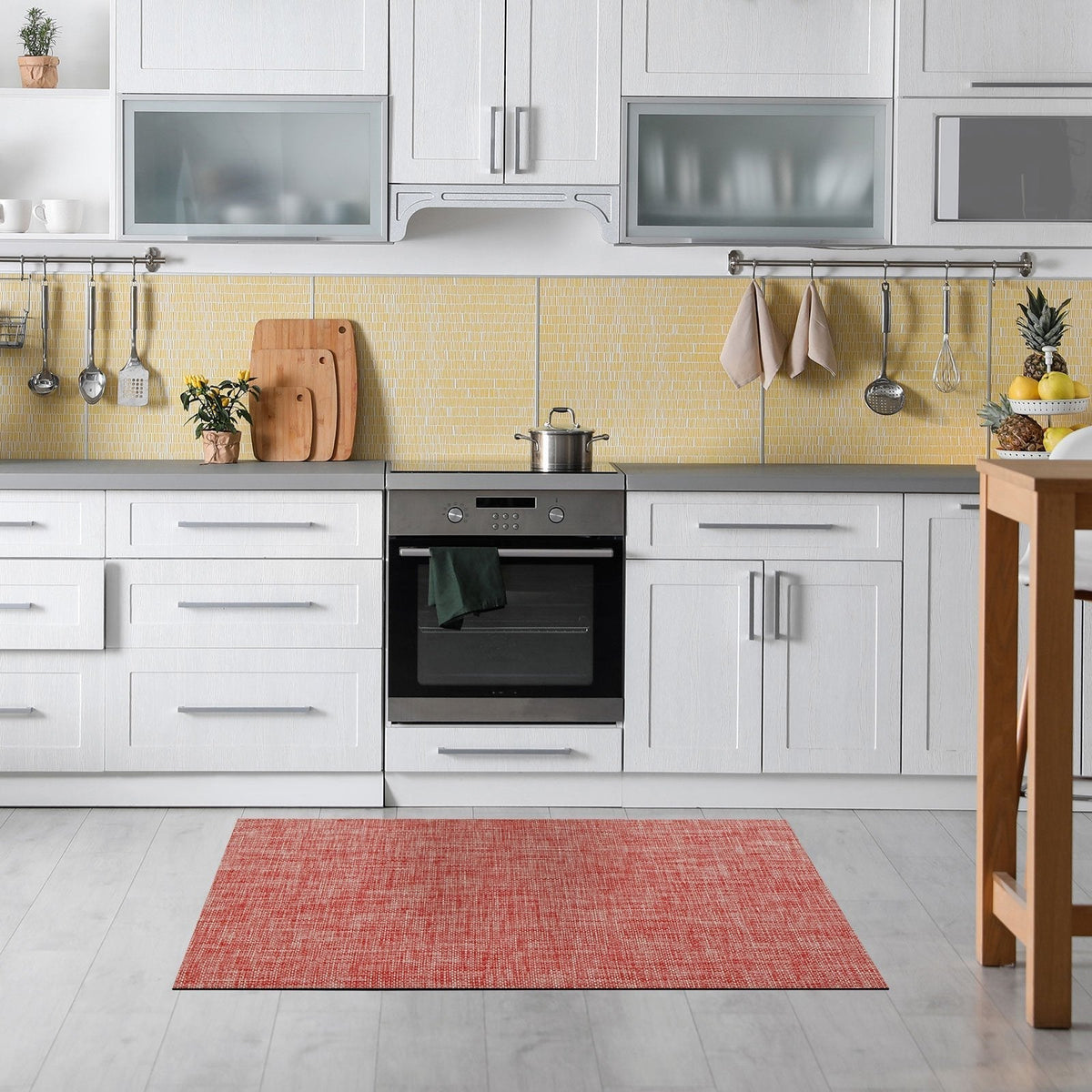 ✂ Vinyl køkkenløbermåtte | Vinyl køkkentæppe | Skridsikker, UV-resistent | Let at vedligeholde