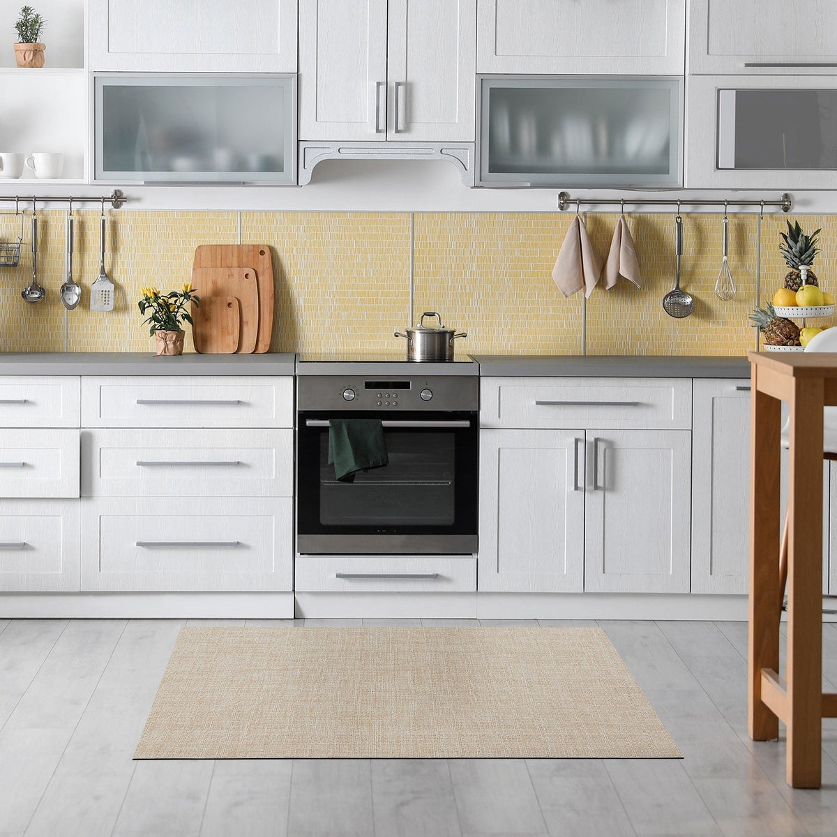 ✂ Vinyl køkkenløbermåtte | Vinyl køkkentæppe | Skridsikker, UV-resistent | Let at vedligeholde