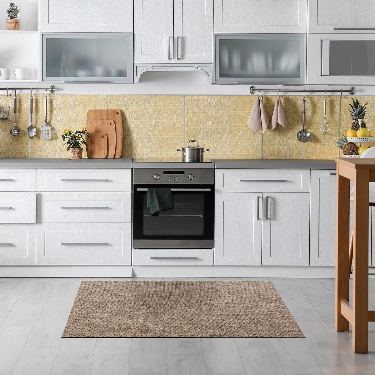✂ Vinyl køkkenløbermåtte | Vinyl køkkentæppe | Skridsikker, UV-resistent | Let at vedligeholde