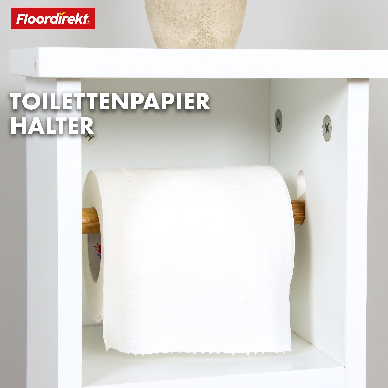 Badeværelsesskab | Wisconsin | Toiletskab med praktisk toiletrulleholder til små rum