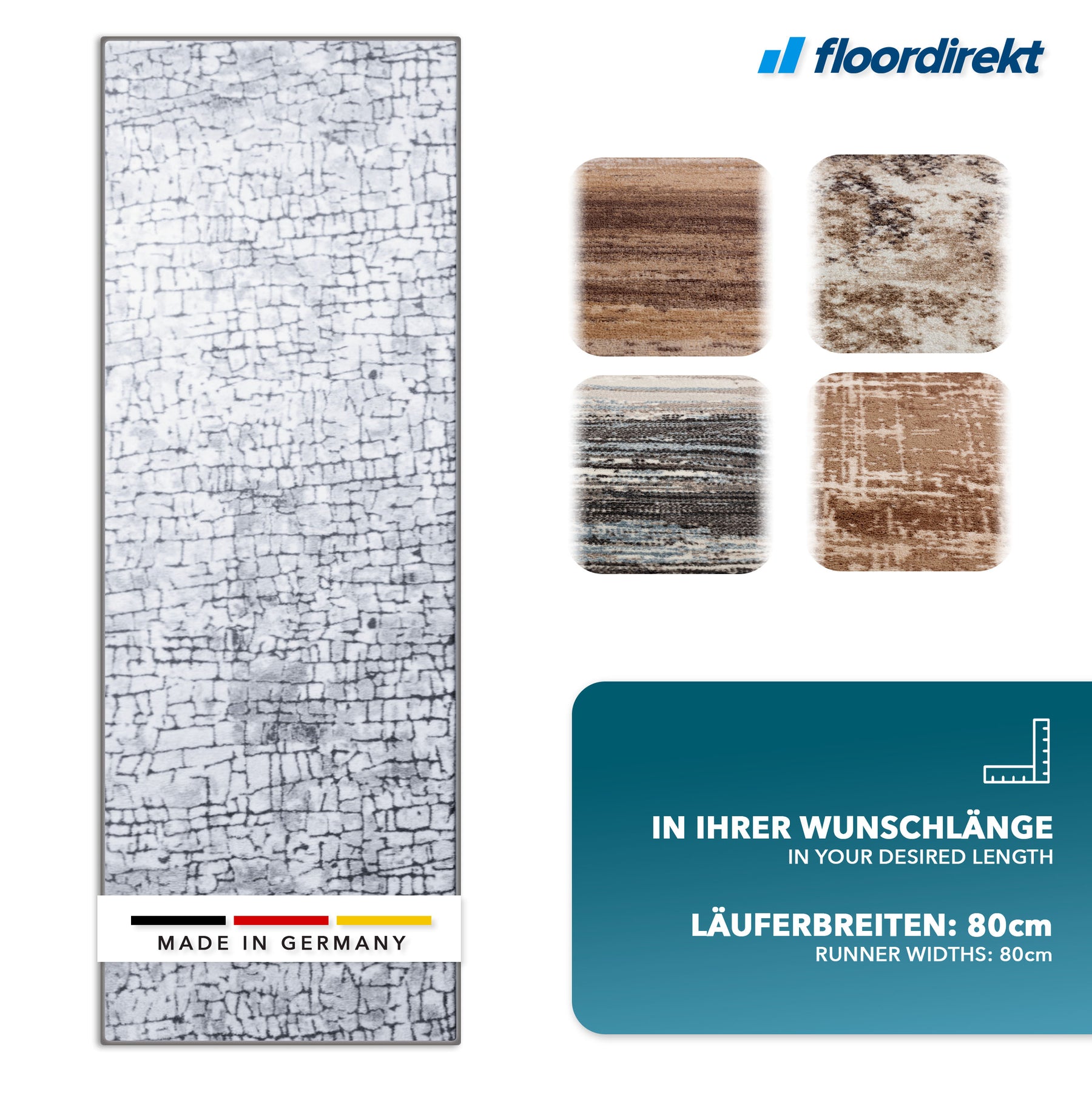 Carpet runner by measure | Aqua | Multi-Runner | Modern Living Rug