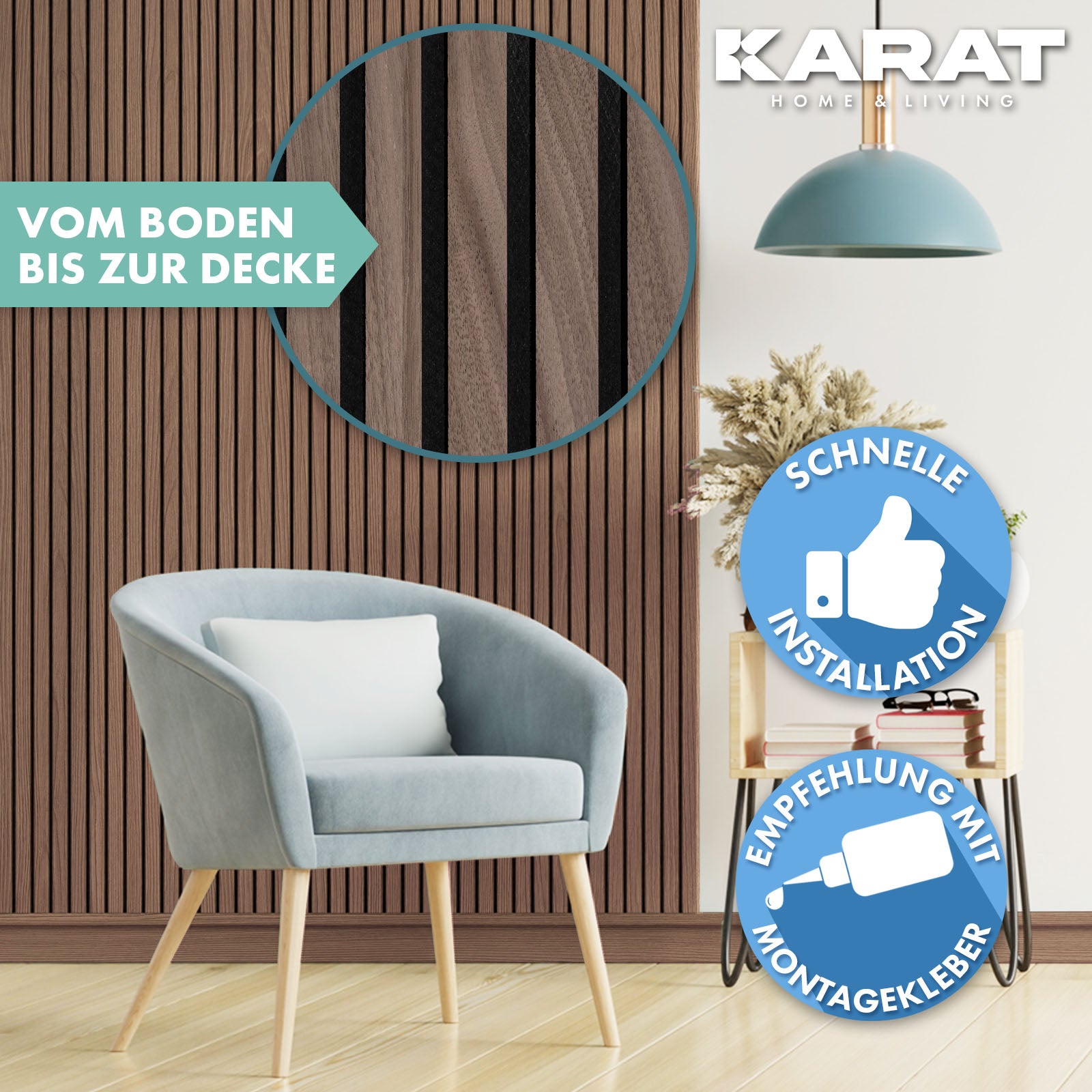 Akustikpaneler i trælook | Tidløst design til behagelig rumakustik | Fås i 3 designs og 2 størrelser