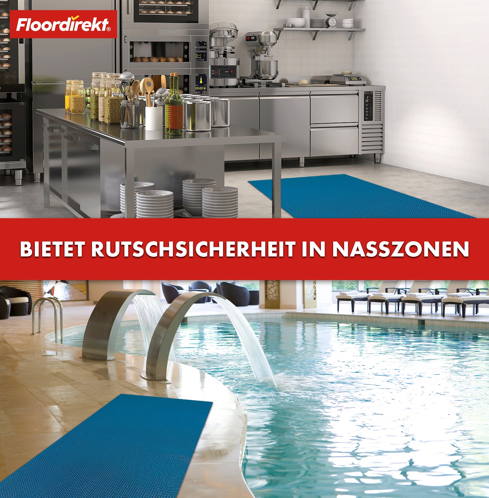 Commercial Drainage Floor Mat | Z-Mat | Hygienic and wet areas | Custom Size | Many colours