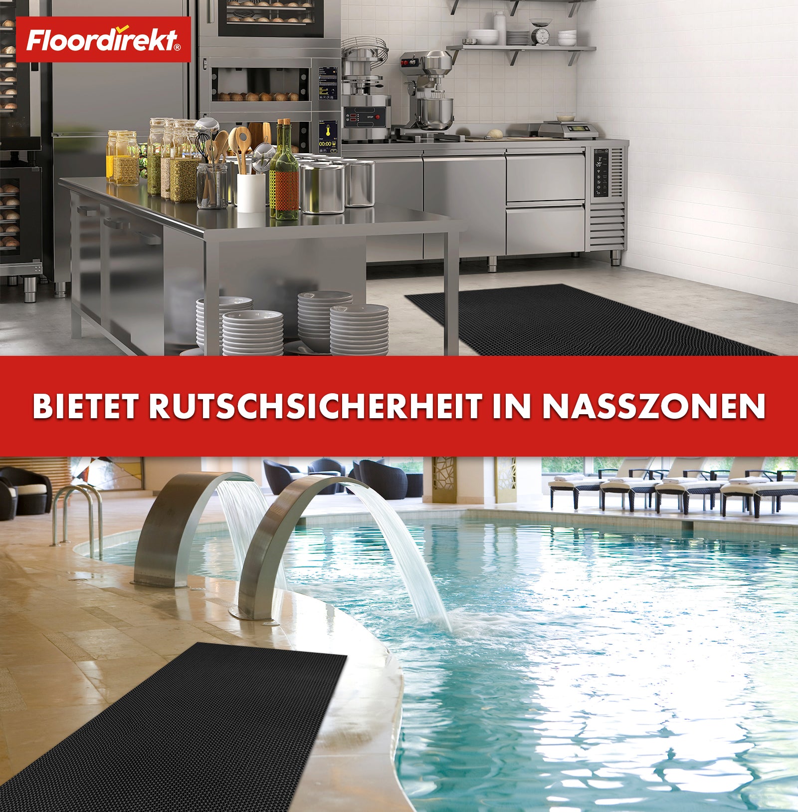 Commercial Drainage Floor Mat | Z-Mat | Hygienic and wet areas | Custom Size | Many colours