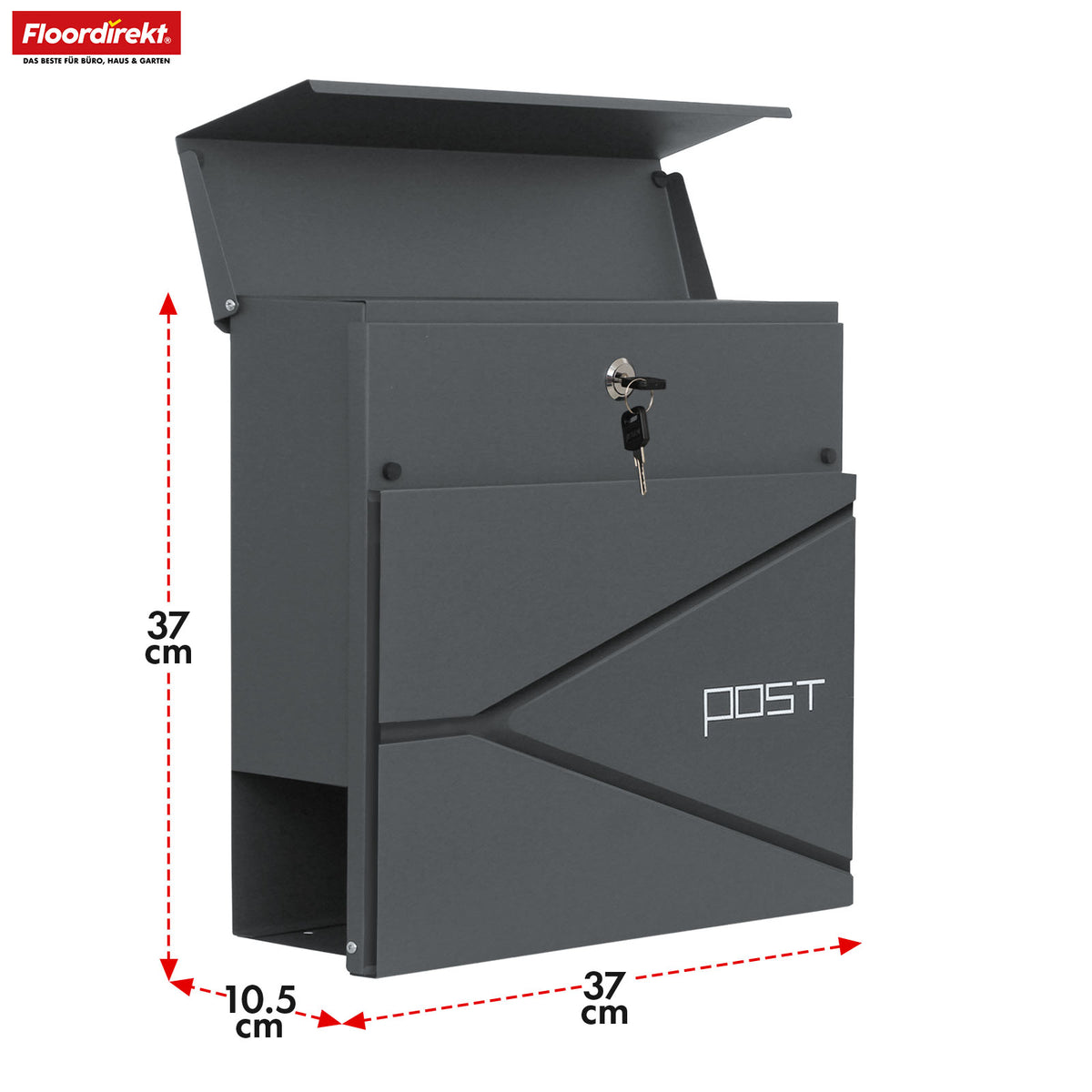 Brevkasse | Armand | Vejrbestandig stålbrevkasse med C4-slot og avisrum