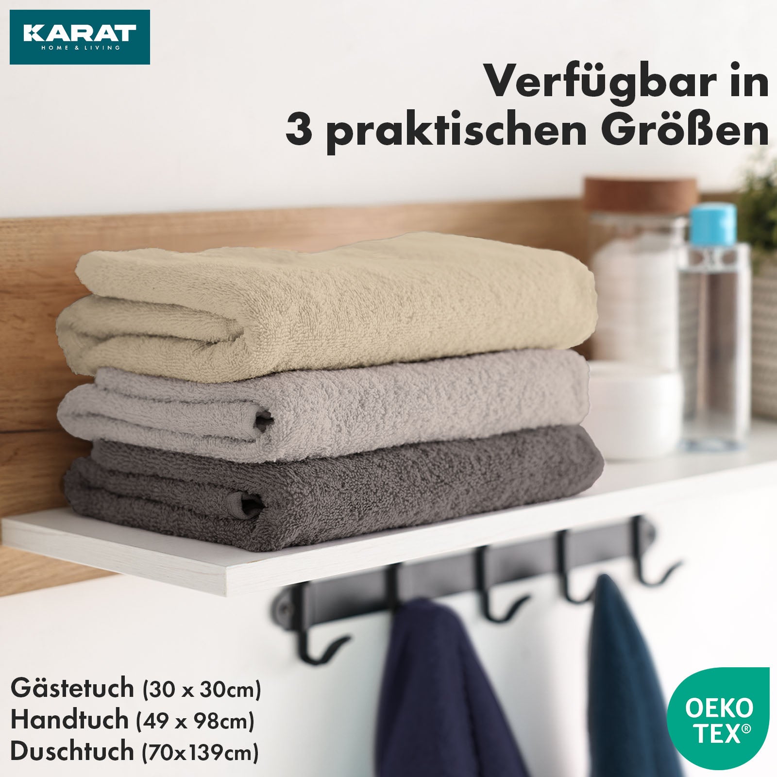 Bay håndklædesæt | 8-delt sæt af 100 % bomuldshåndklæder | 2 x badehåndklæde, 2 x håndklæde og 4 x sæbeklud