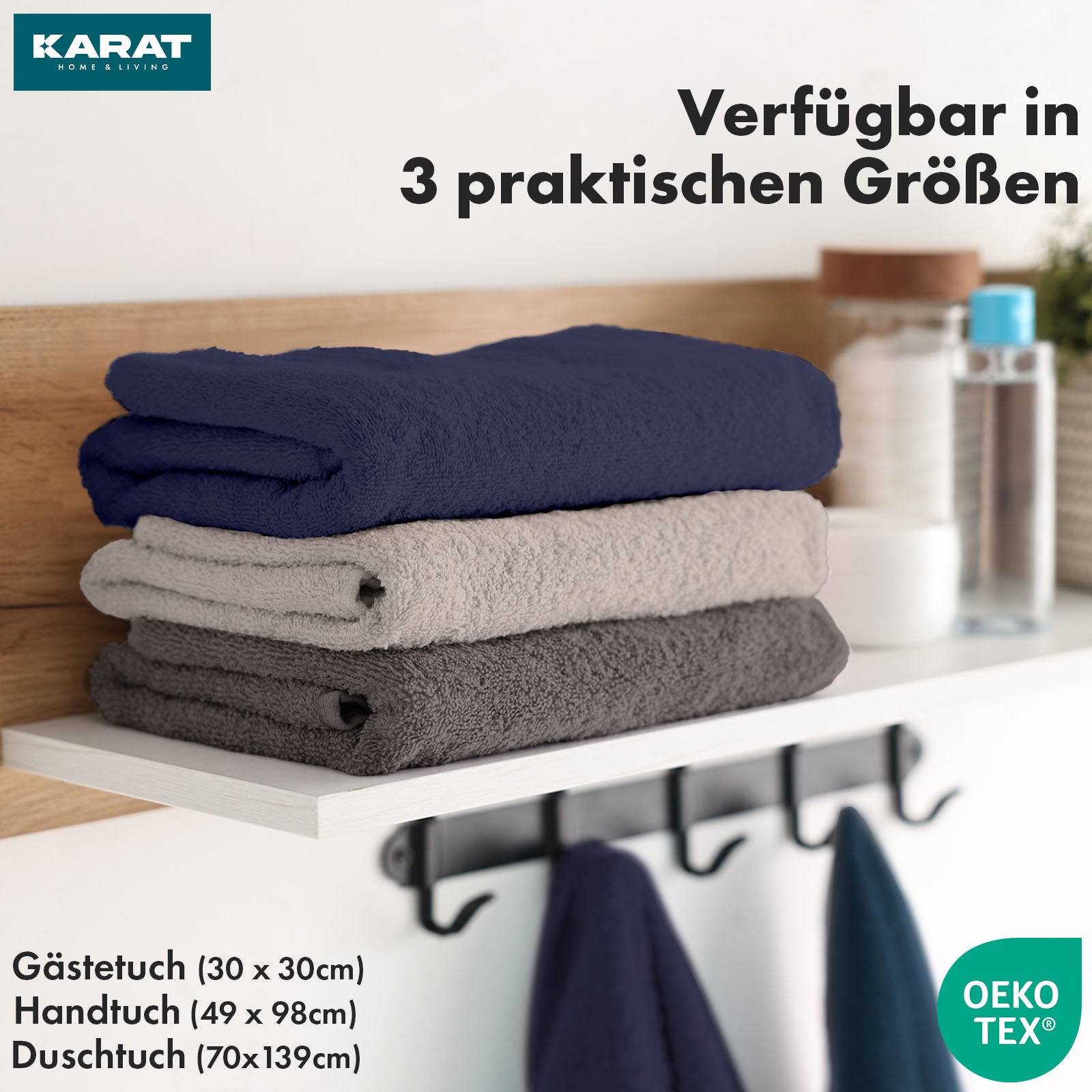 Bay håndklædesæt | 8-delt sæt af 100 % bomuldshåndklæder | 2 x badehåndklæde, 2 x håndklæde og 4 x sæbeklud