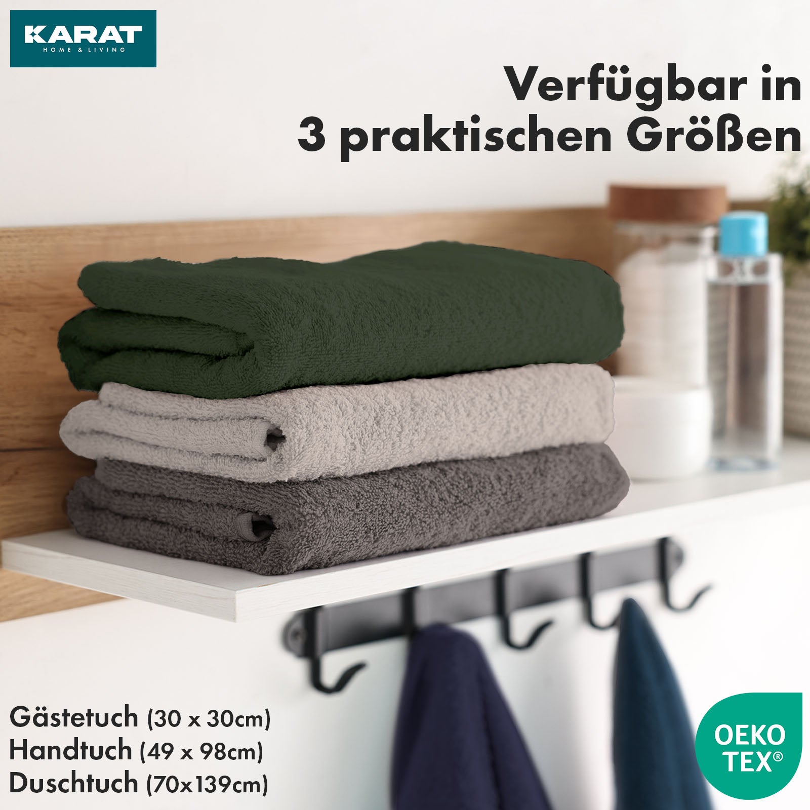 Bay håndklædesæt | 8-delt sæt af 100 % bomuldshåndklæder | 2 x badehåndklæde, 2 x håndklæde og 4 x sæbeklud