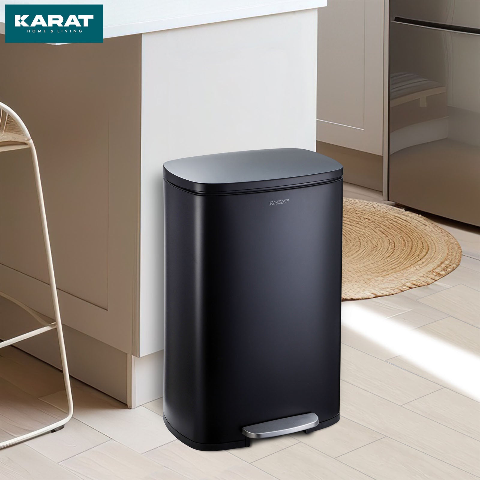 Affaldsspand | Dustin | Rustfrit stål | Med automatisk lukning | 30 - 50 liter