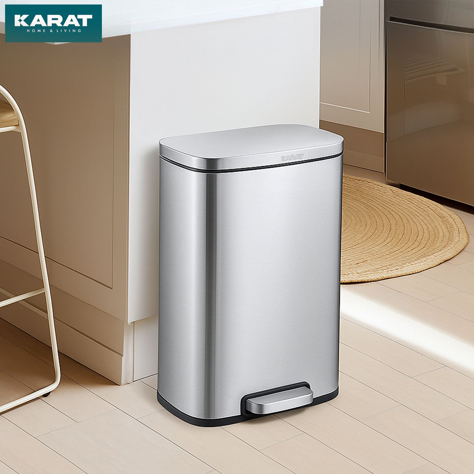 Affaldsspand | Dustin | Rustfrit stål | Med automatisk lukning | 30 - 50 liter