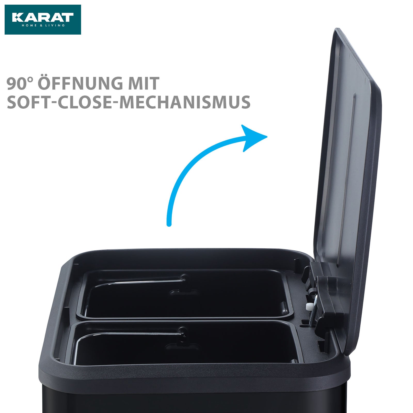 Affaldsspand | Jack | 30 L kapacitet | 2-vejs affaldssortering | soft-close & pedal | rustfrit stål eller sort