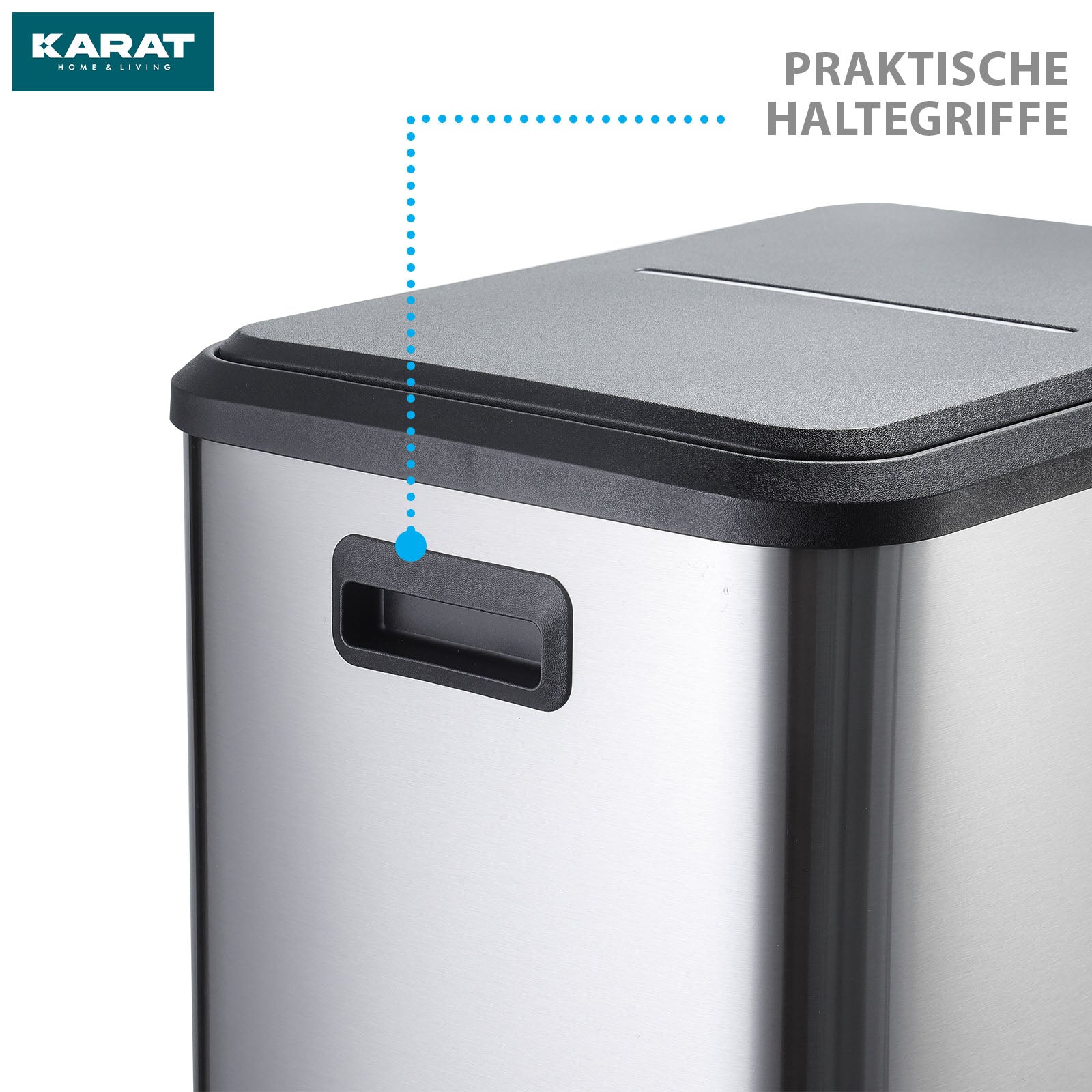 Affaldsspand | Jack | 30 L kapacitet | 2-vejs affaldssortering | soft-close & pedal | rustfrit stål eller sort