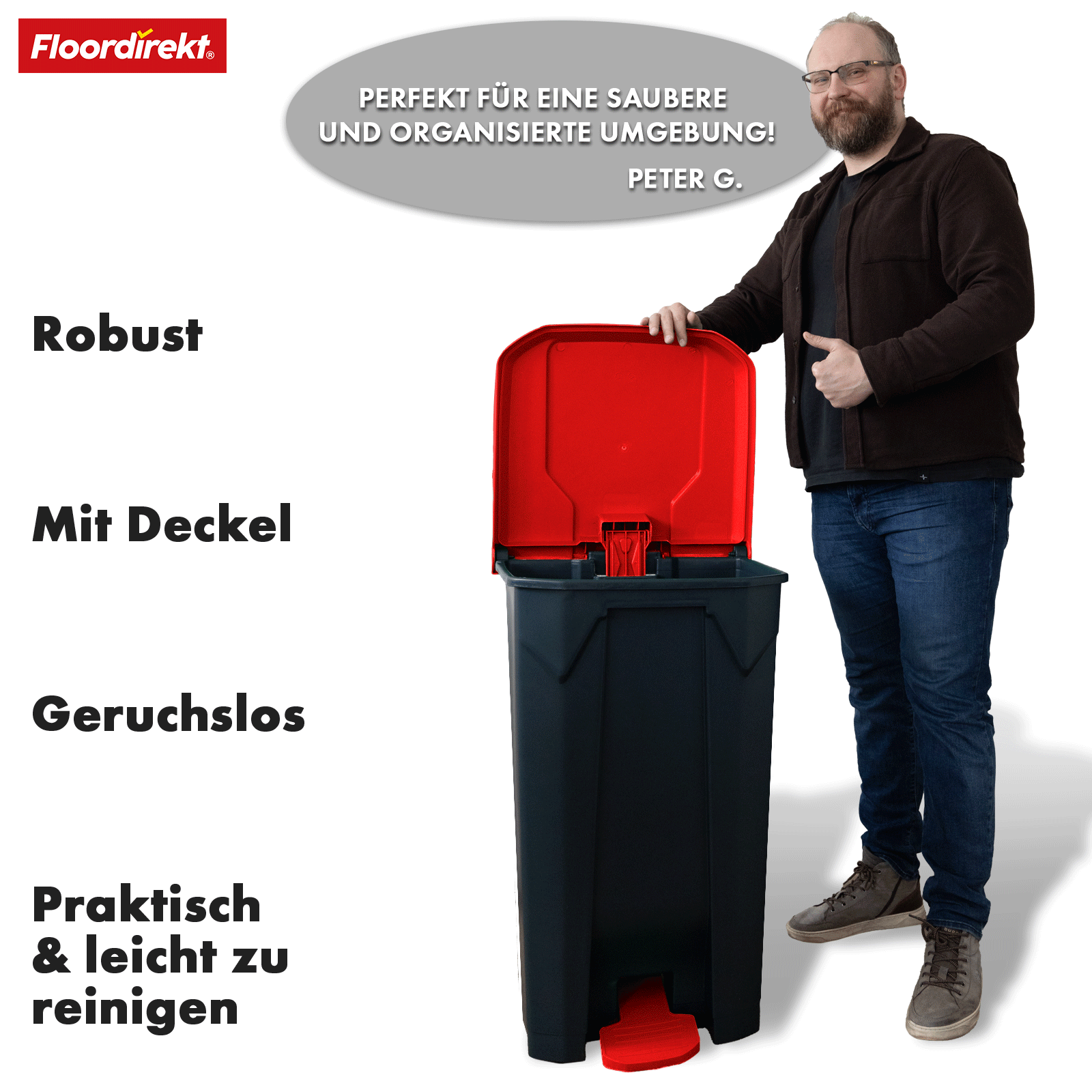 Affaldsspand | Olaf | Robust step-on affaldsspand | Til husholdning, kontor og kommerciel brug | Forskellige farver og størrelser
