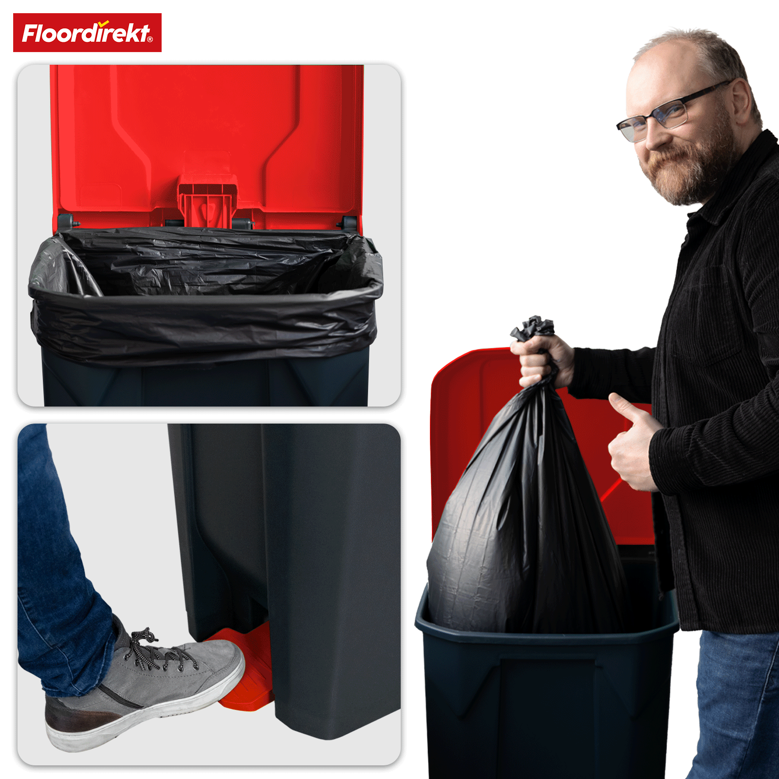 Affaldsspand | Olaf | Robust step-on affaldsspand | Til husholdning, kontor og kommerciel brug | Forskellige farver og størrelser