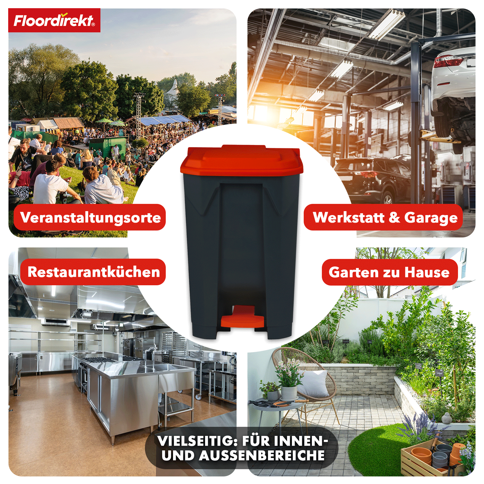 Affaldsspand | Olaf | Robust step-on affaldsspand | Til husholdning, kontor og kommerciel brug | Forskellige farver og størrelser