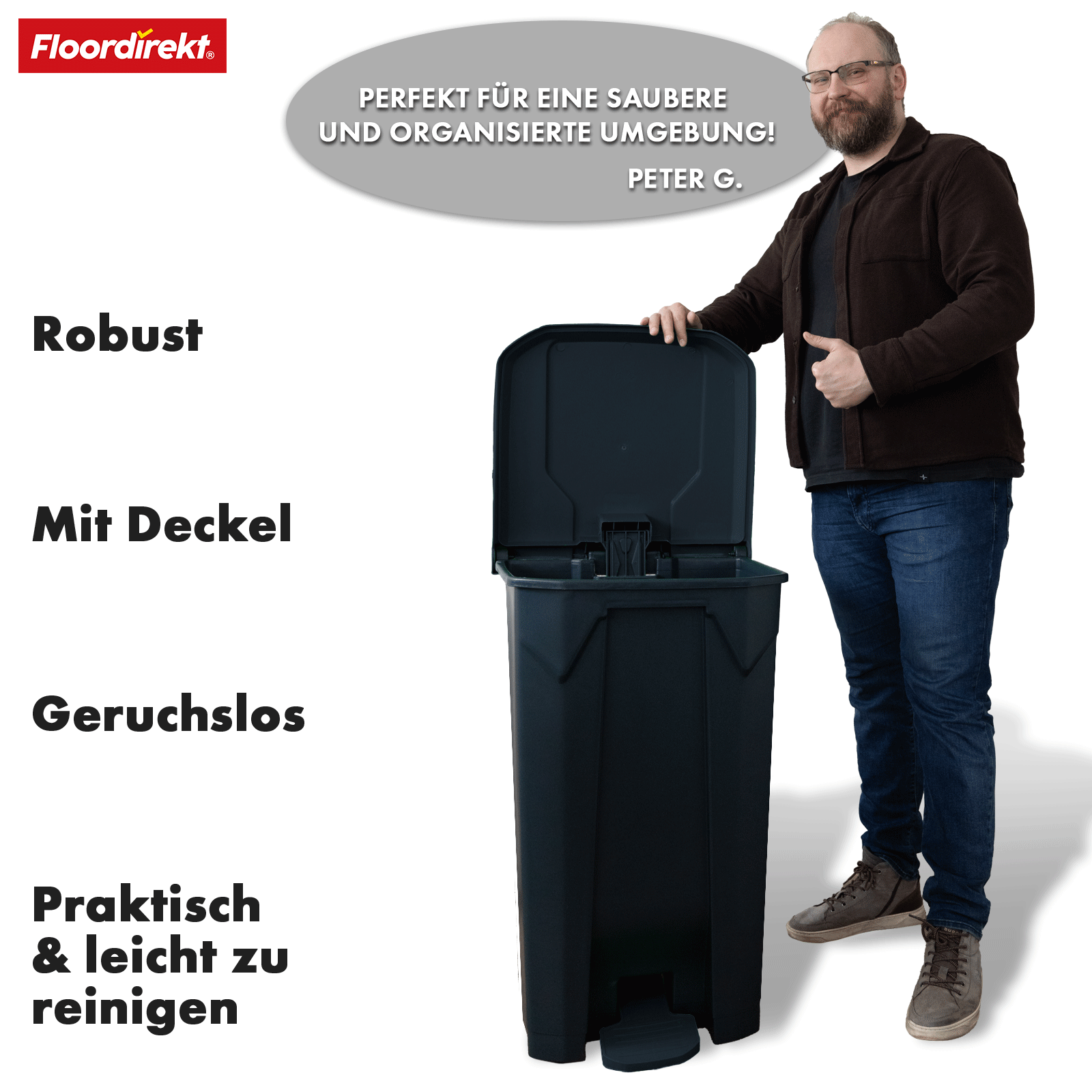 Affaldsspand | Olaf | Robust step-on affaldsspand | Til husholdning, kontor og kommerciel brug | Forskellige farver og størrelser