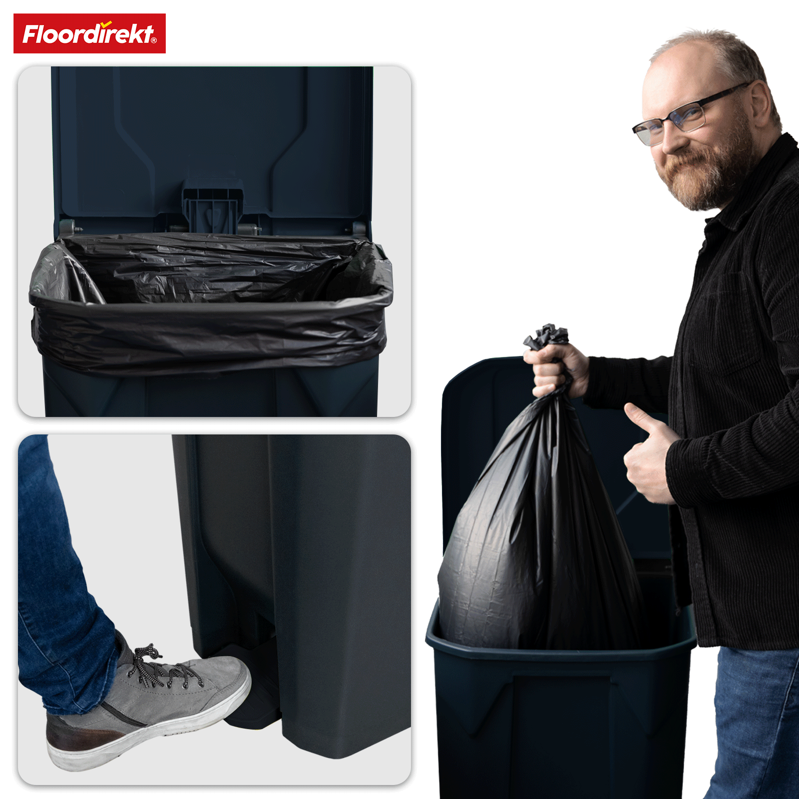 Affaldsspand | Olaf | Robust step-on affaldsspand | Til husholdning, kontor og kommerciel brug | Forskellige farver og størrelser
