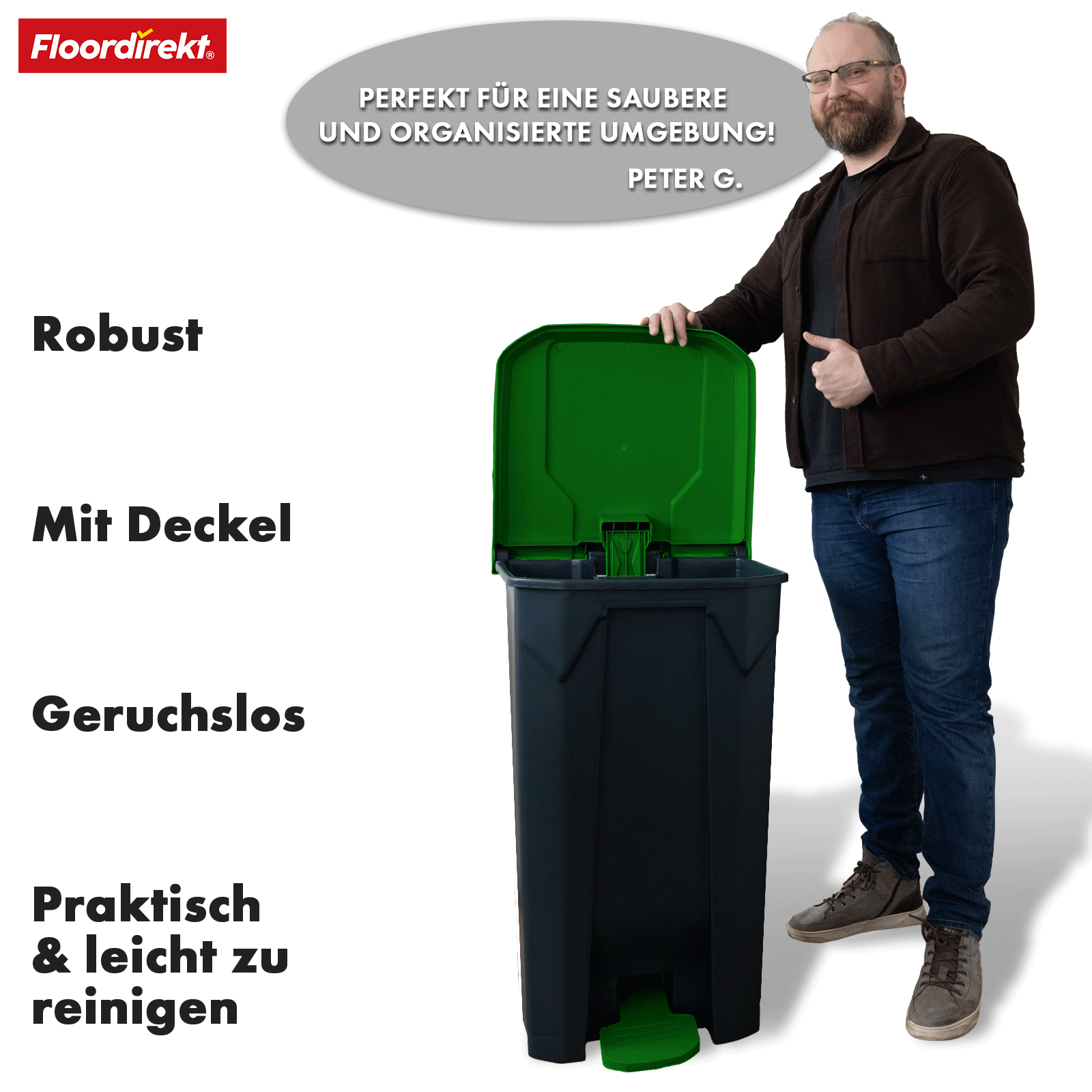 Affaldsspand | Olaf | Robust step-on affaldsspand | Til husholdning, kontor og kommerciel brug | Forskellige farver og størrelser