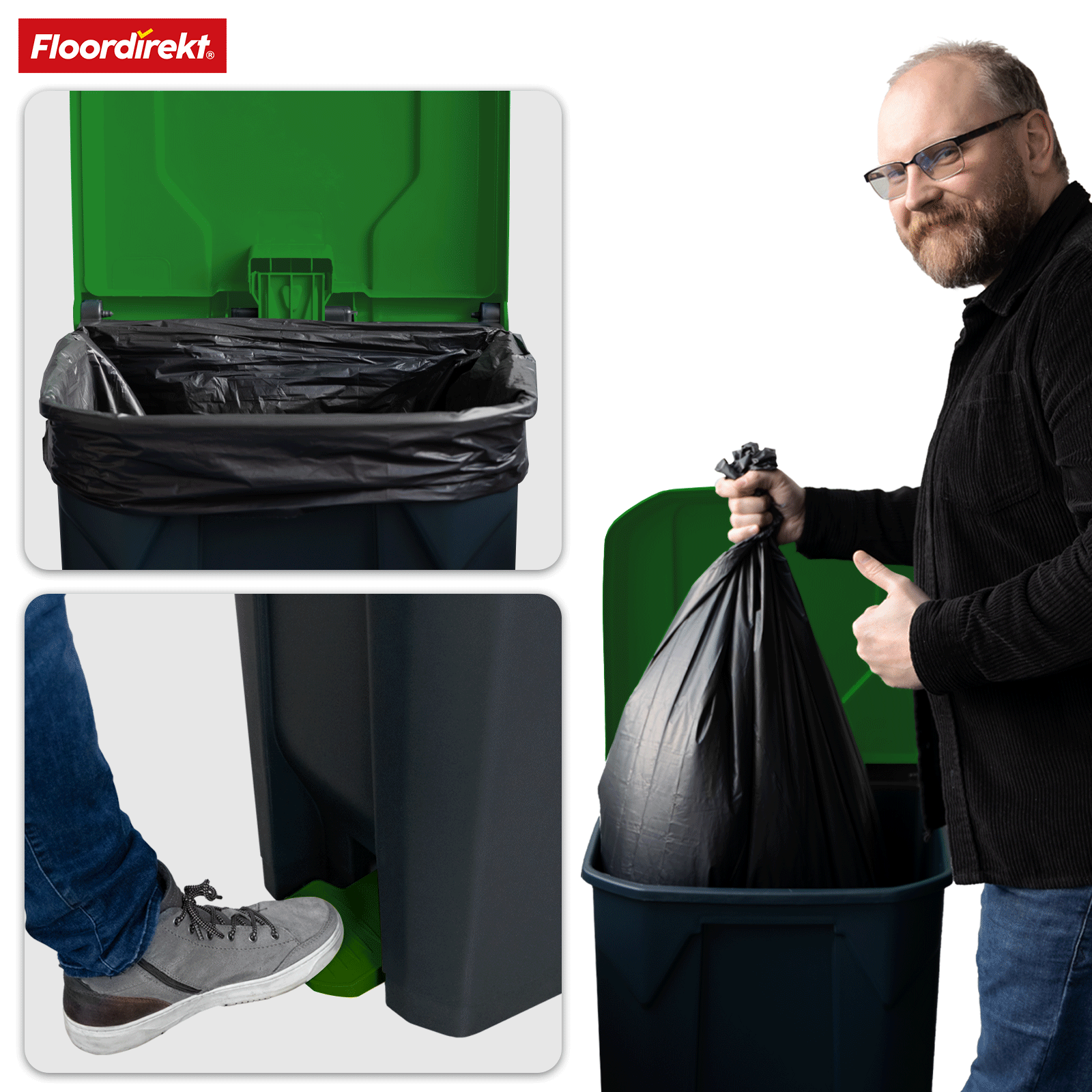 Affaldsspand | Olaf | Robust step-on affaldsspand | Til husholdning, kontor og kommerciel brug | Forskellige farver og størrelser