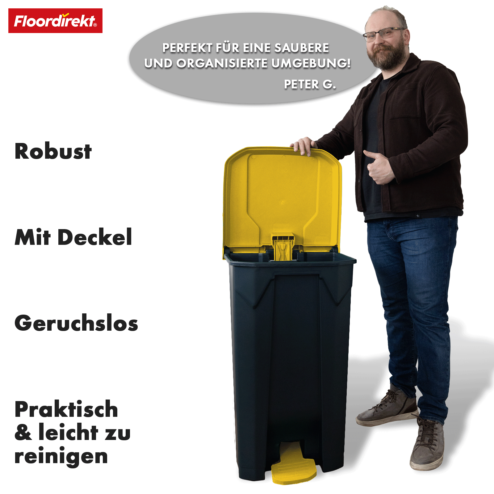 Affaldsspand | Olaf | Robust step-on affaldsspand | Til husholdning, kontor og kommerciel brug | Forskellige farver og størrelser