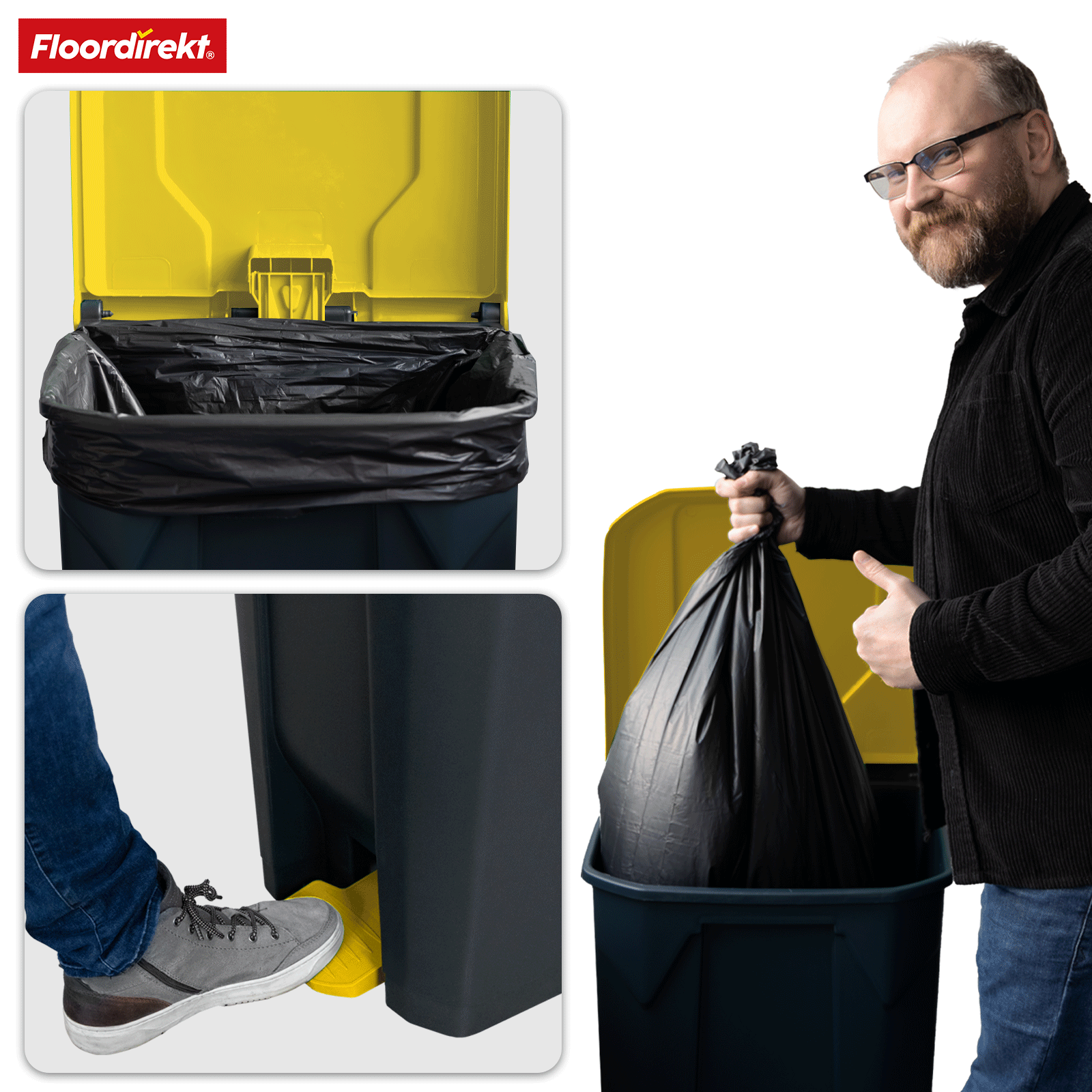Affaldsspand | Olaf | Robust step-on affaldsspand | Til husholdning, kontor og kommerciel brug | Forskellige farver og størrelser