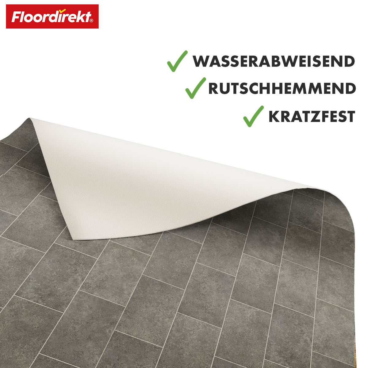 CV flooring | Kent 968M | Slidstærkt vinylgulv i et realistisk stenfliselook til køkkener, badeværelser og opholdsrum
