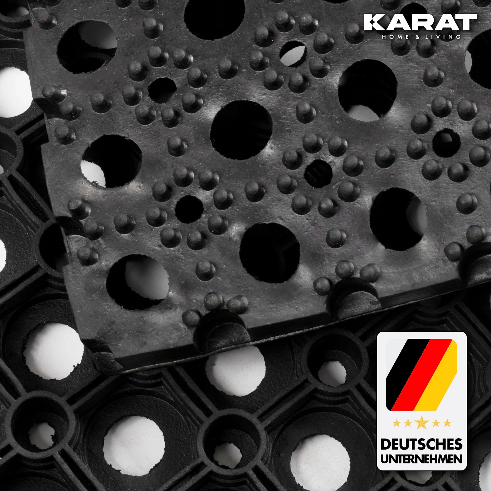 Ottekantet ringgummimåtte | Tykkelse: 23 mm | Vejrbestandig skridsikker måtte