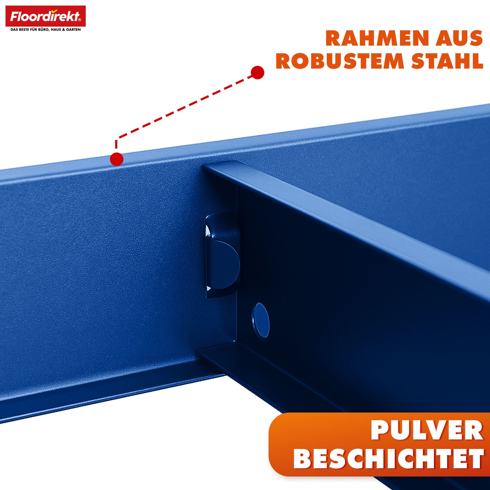 Heavy-duty reol | Rhino | Opbevaringsreol med 5 hylder | 1050 kg belastningskapacitet | Innovativt plug-in system | I forskellige farver og størrelser