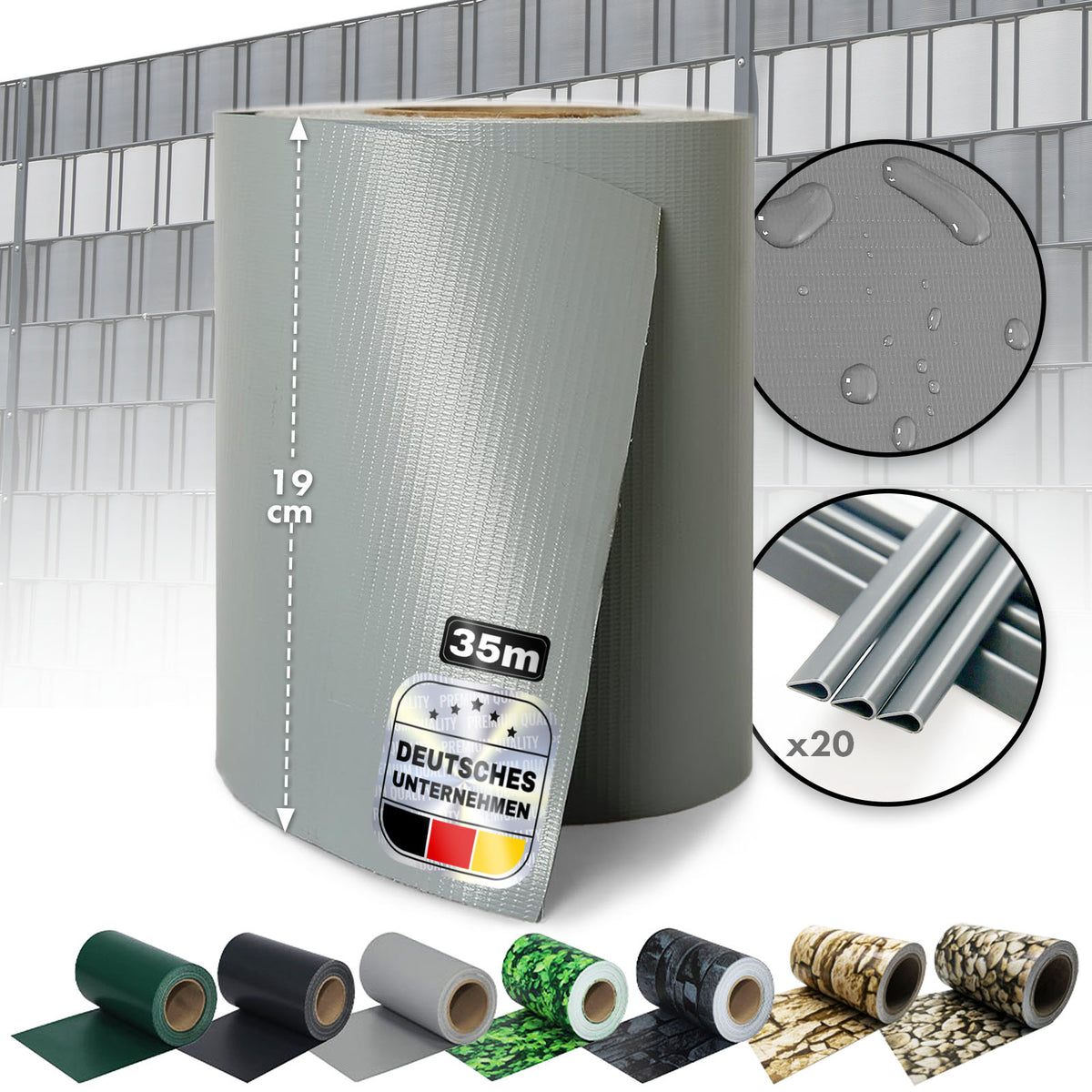 PVC Privacy Strips | For mesh fence | Privacy Screen Rolls in various designs