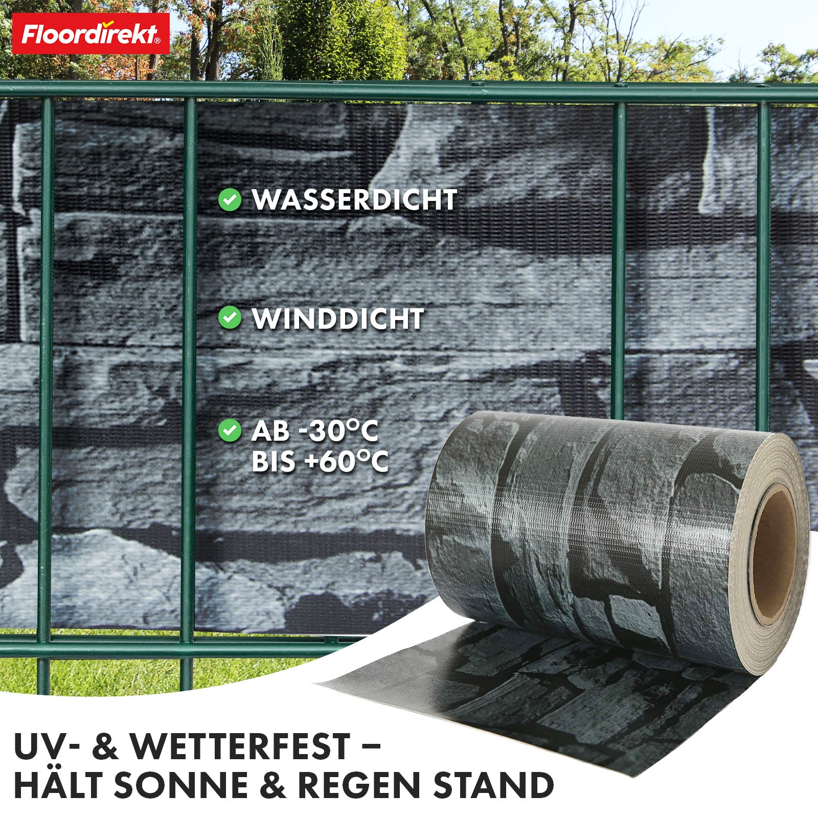 PVC Privacy Strips | Til nethegn | Privacy Screen Rolls i forskellige designs