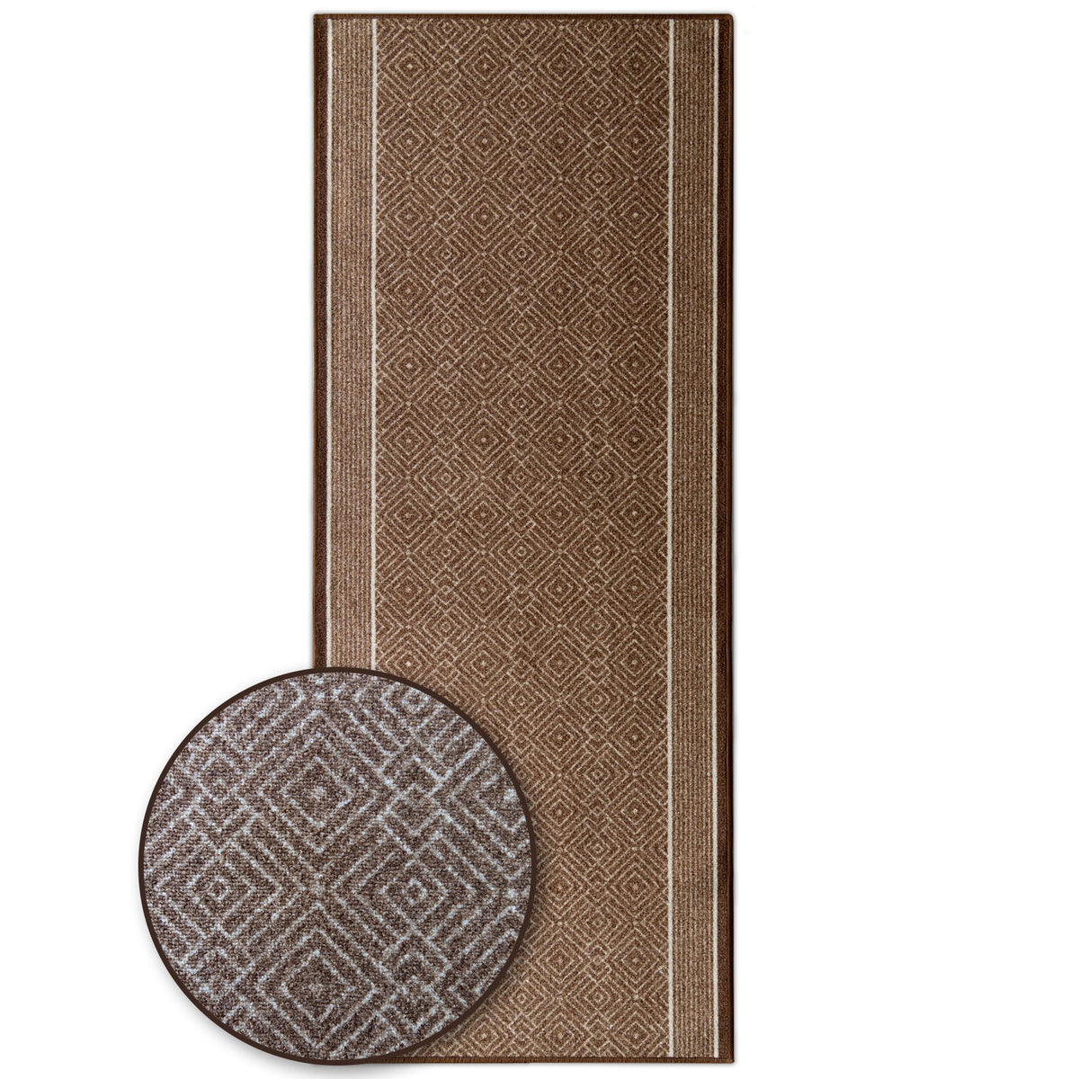 ✂ Tæppeløber efter mål | Olymp | Højkvalitetstæppe til opholdsrum | Moderne diamantdesign | Fås i tre farver