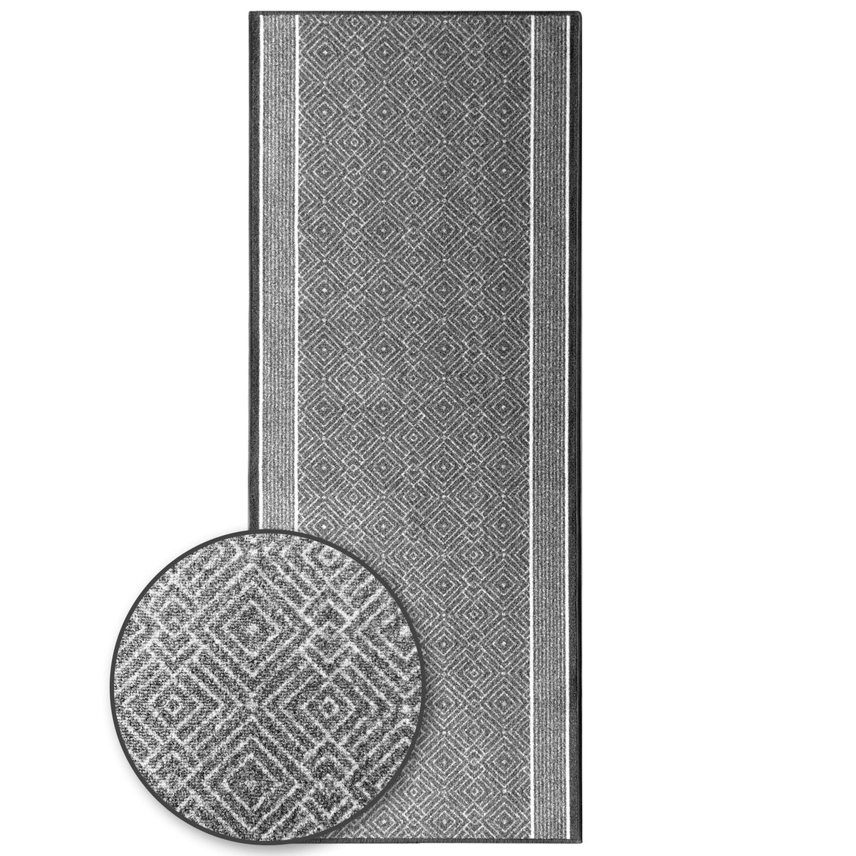 ✂ Tæppeløber efter mål | Olymp | Højkvalitetstæppe til opholdsrum | Moderne diamantdesign | Fås i tre farver