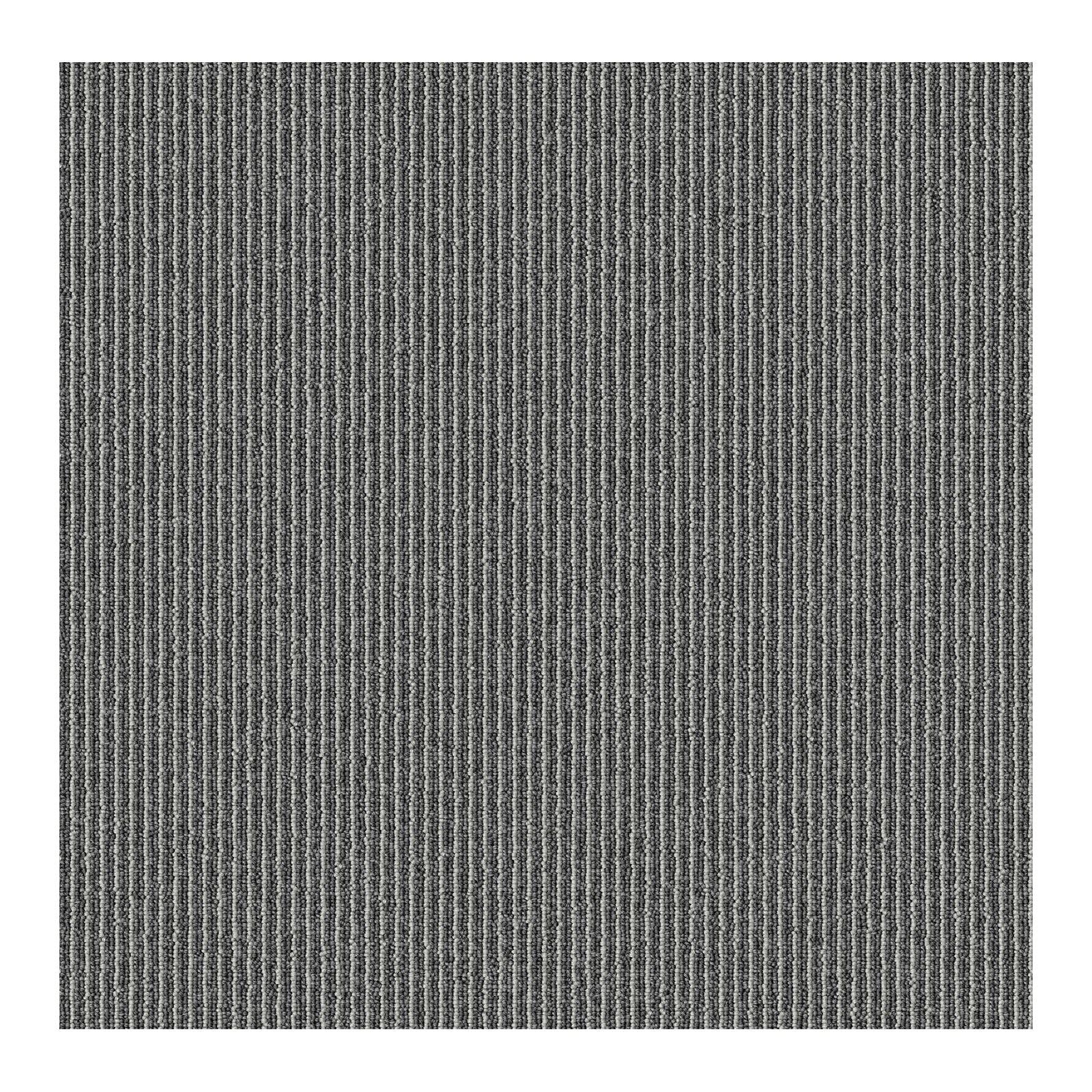 Tæppefliser | Bern | 50 x 50 cm | Selvlæggende med stribet design | I antracit, grå & beige til erhverv og private hjem