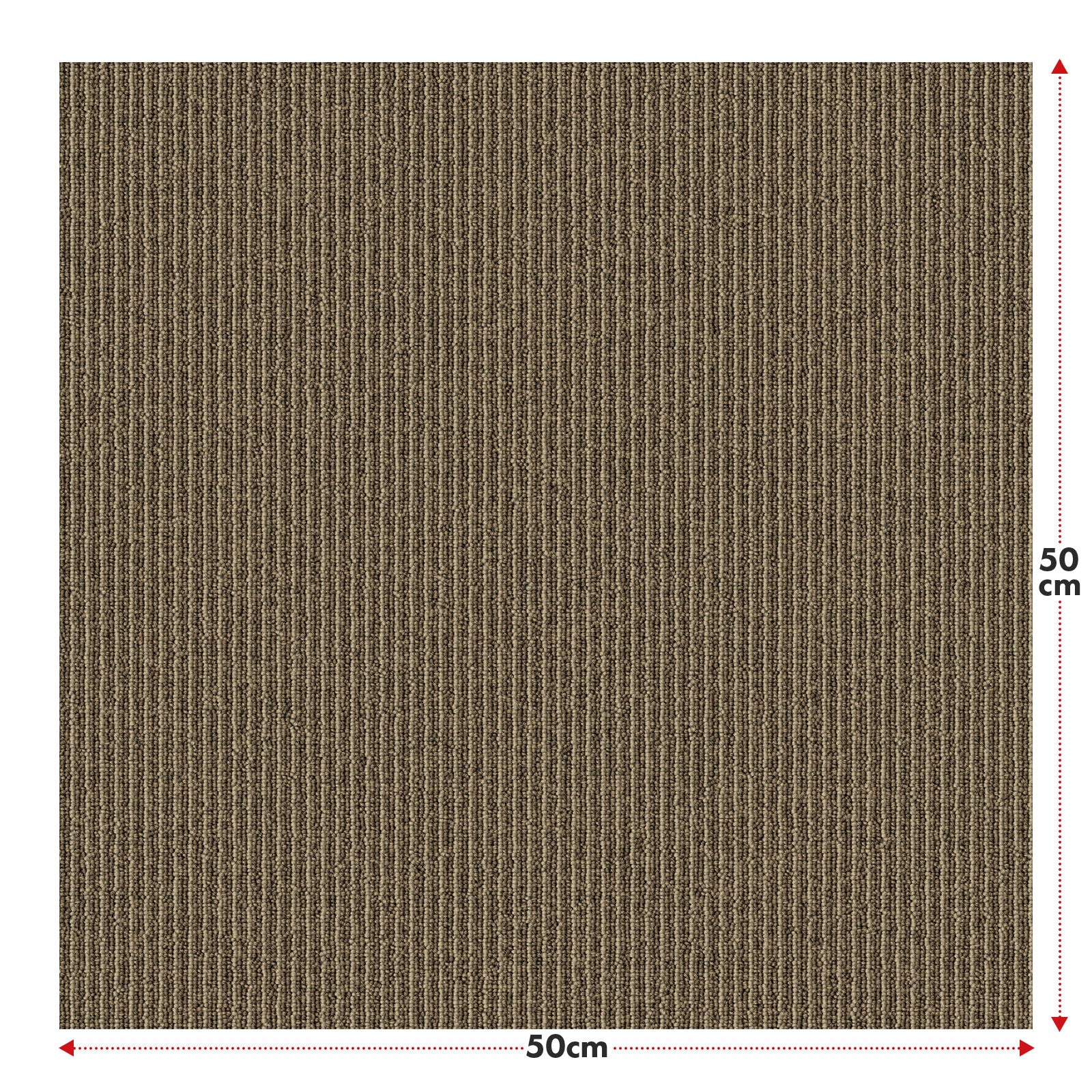 Tæppefliser | Bern | 50 x 50 cm | Selvlæggende med stribet design | I antracit, grå & beige til erhverv og private hjem