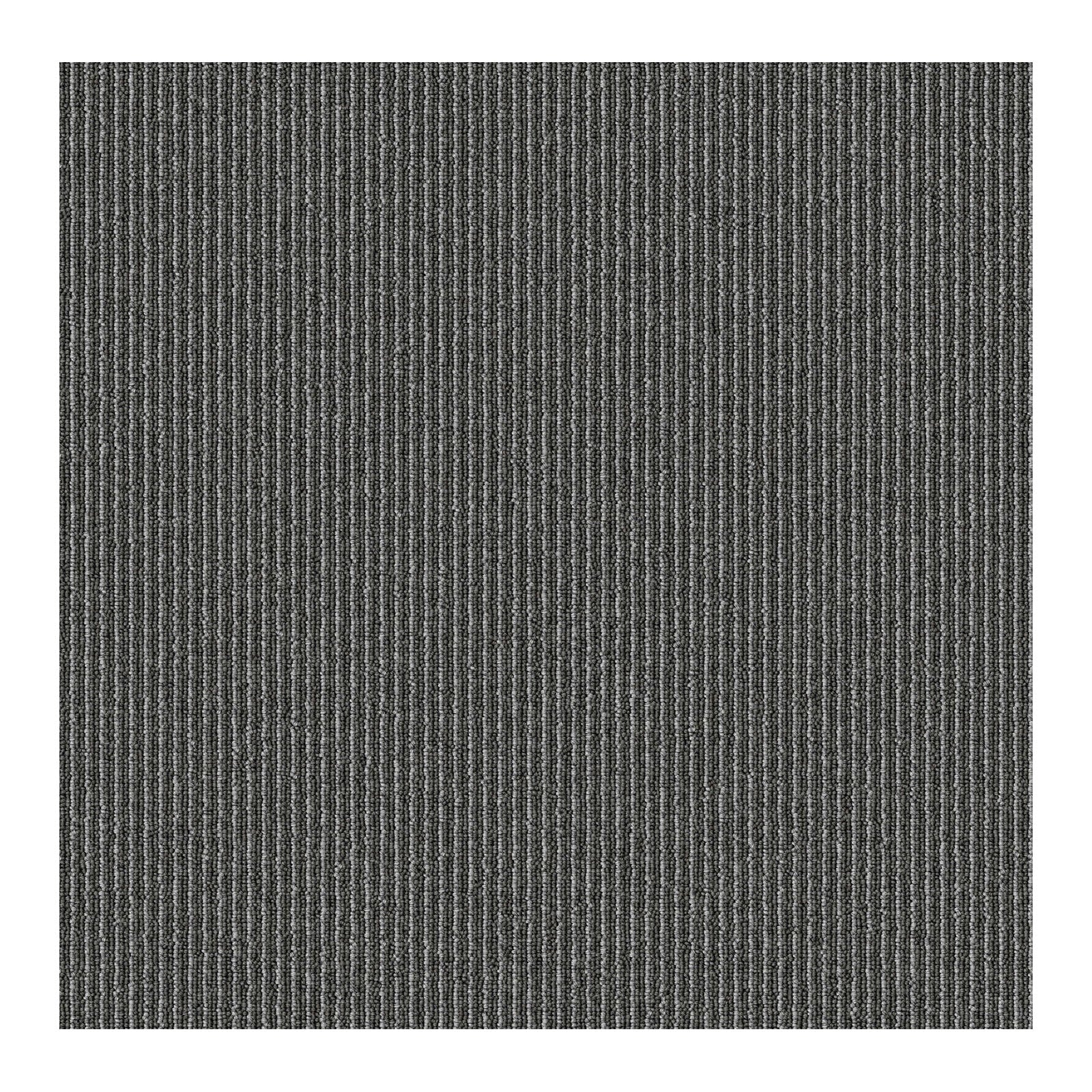 Tæppefliser | Bern | 50 x 50 cm | Selvlæggende med stribet design | I antracit, grå & beige til erhverv og private hjem