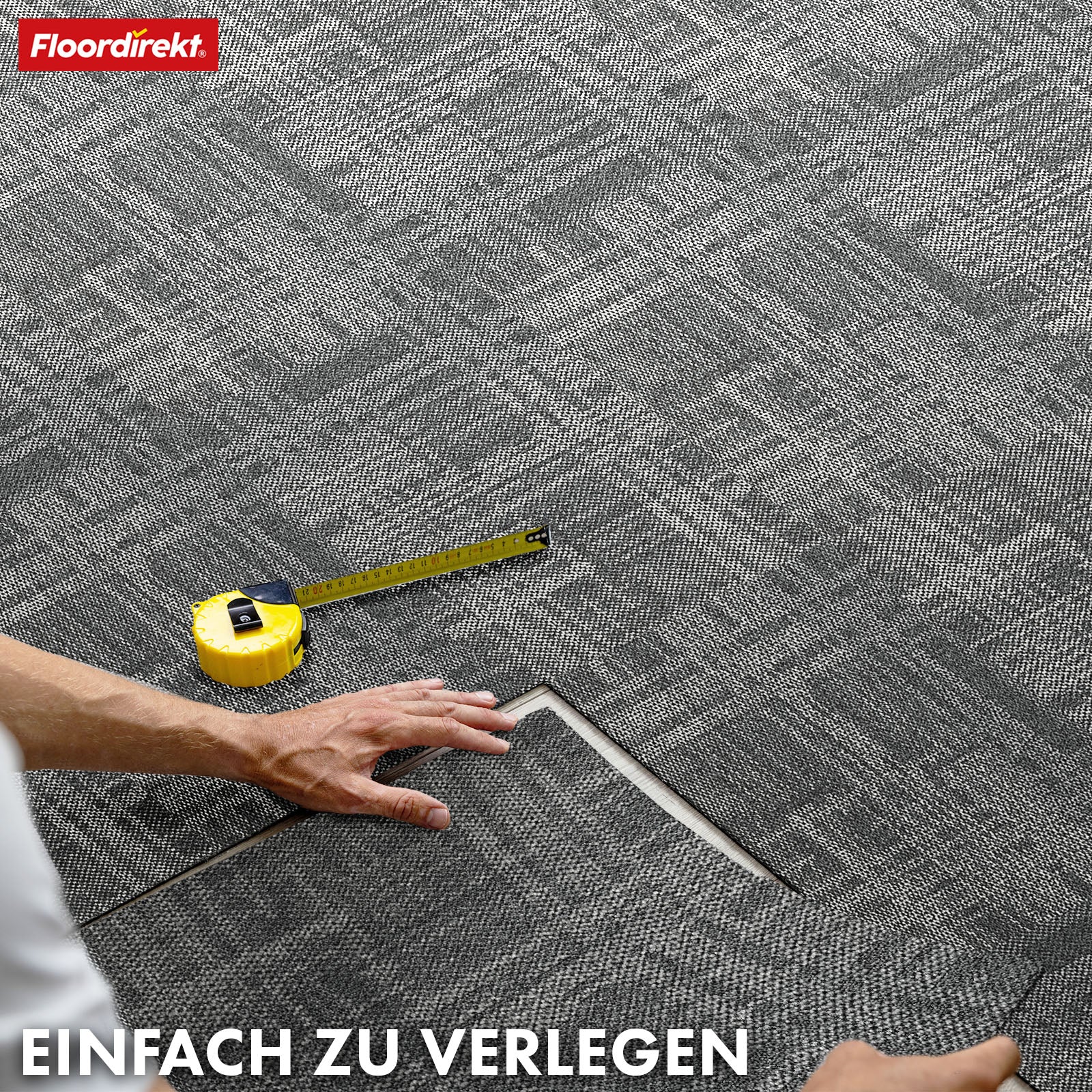 Tæppefliser | Luzern | 50x50 cm | Komfortable, lydabsorberende og velegnede til gulvvarme | Fås i 4 farver