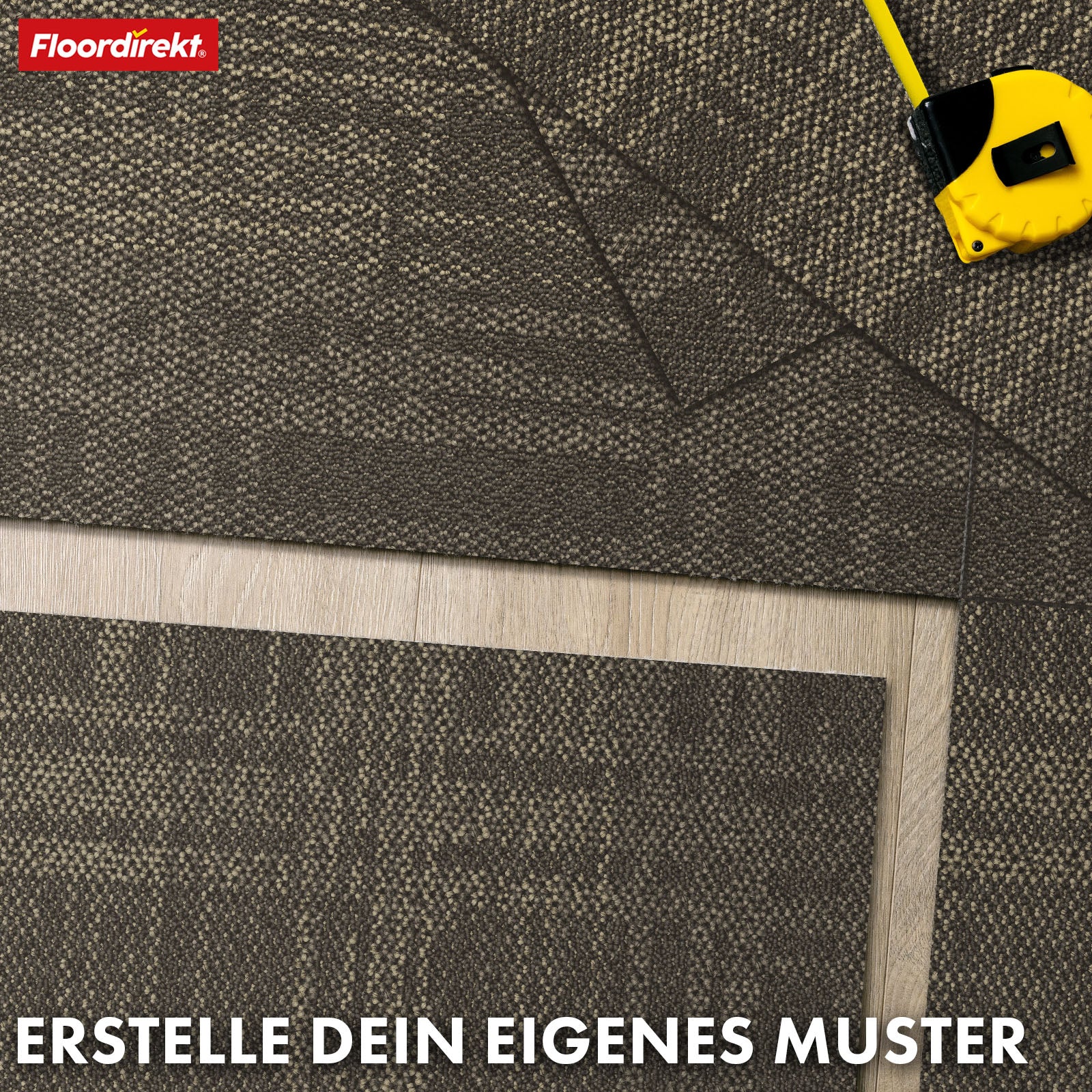 Tæppefliser | Luzern | 50x50 cm | Komfortable, lydabsorberende og velegnede til gulvvarme | Fås i 4 farver