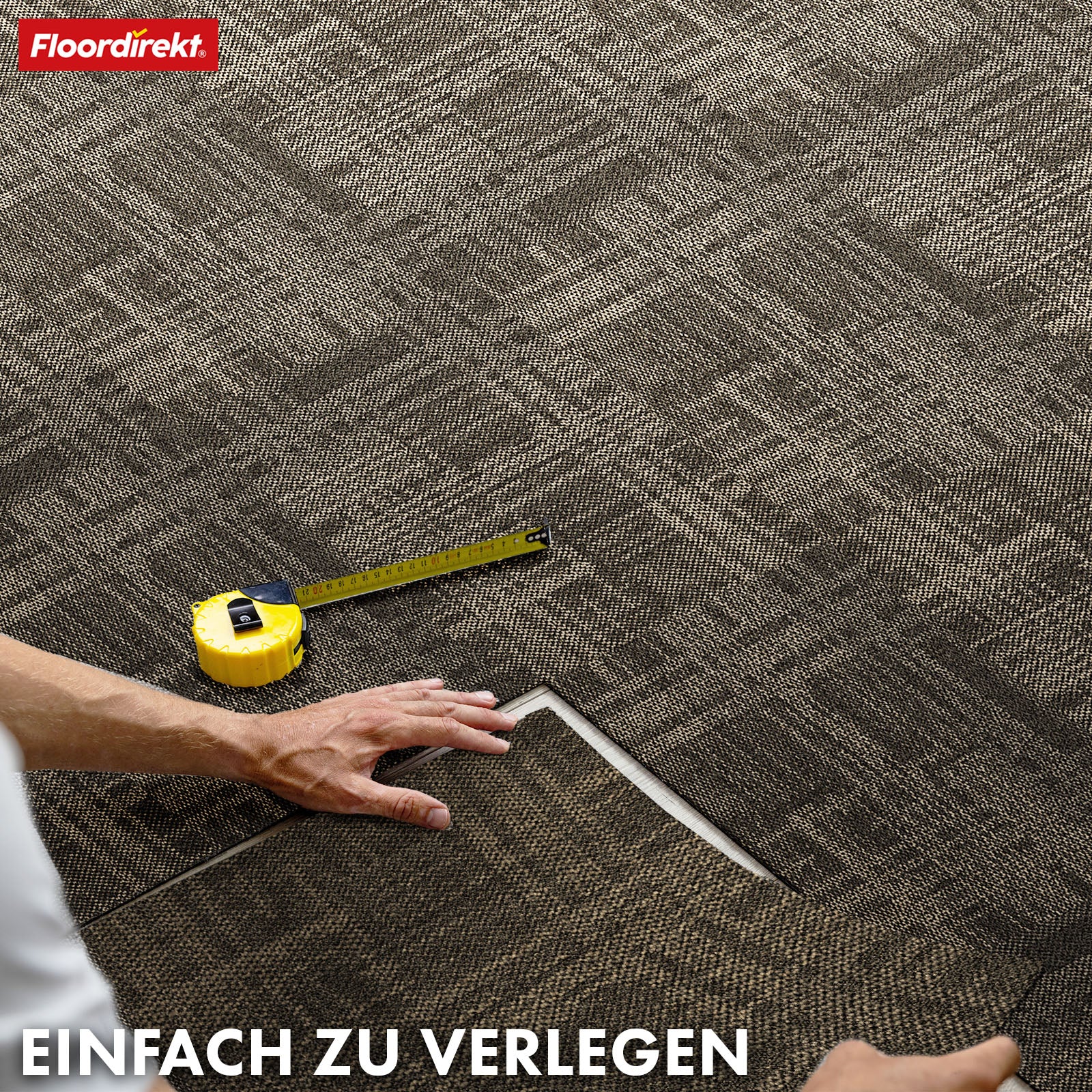 Tæppefliser | Luzern | 50x50 cm | Komfortable, lydabsorberende og velegnede til gulvvarme | Fås i 4 farver