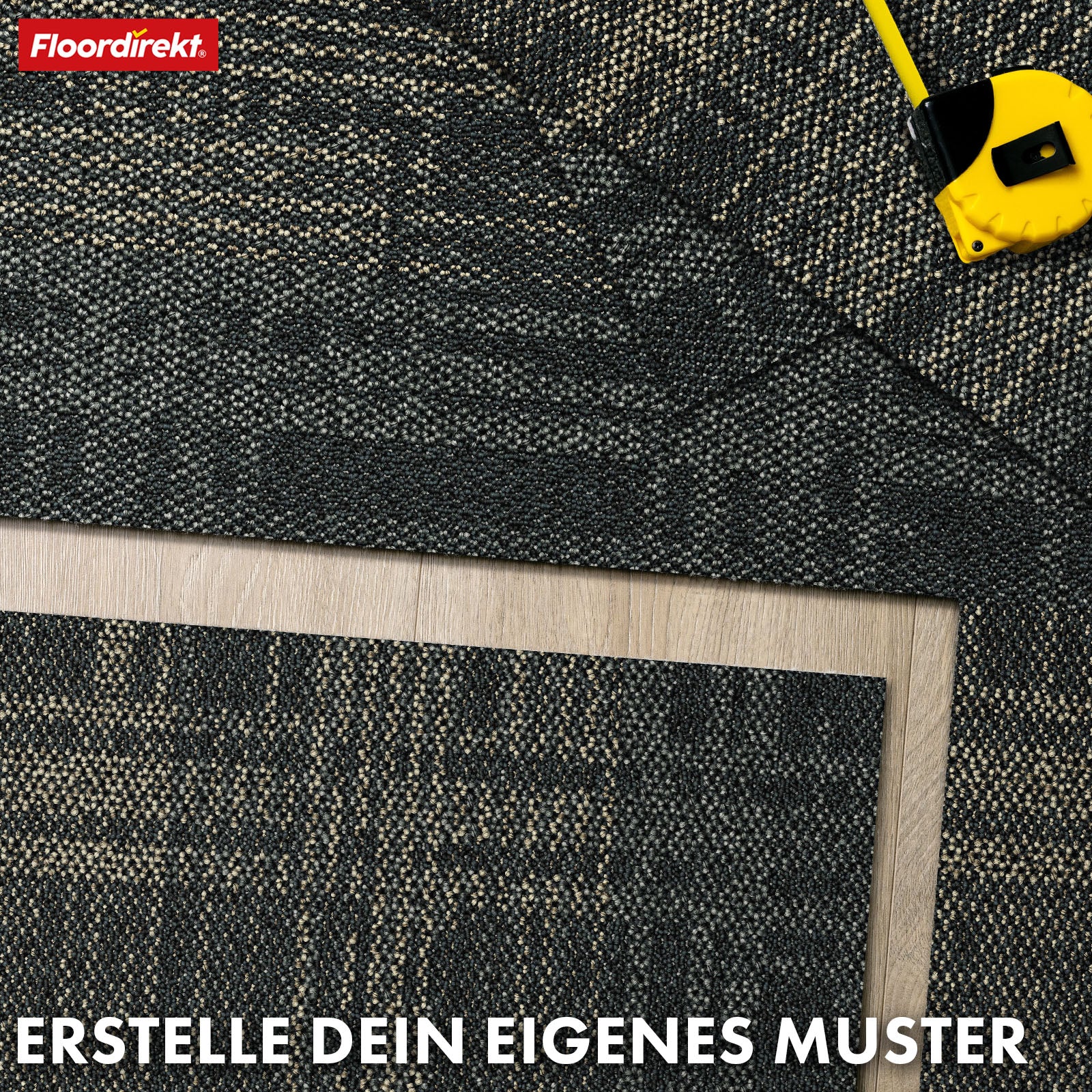 Tæppefliser | Luzern | 50x50 cm | Komfortable, lydabsorberende og velegnede til gulvvarme | Fås i 4 farver