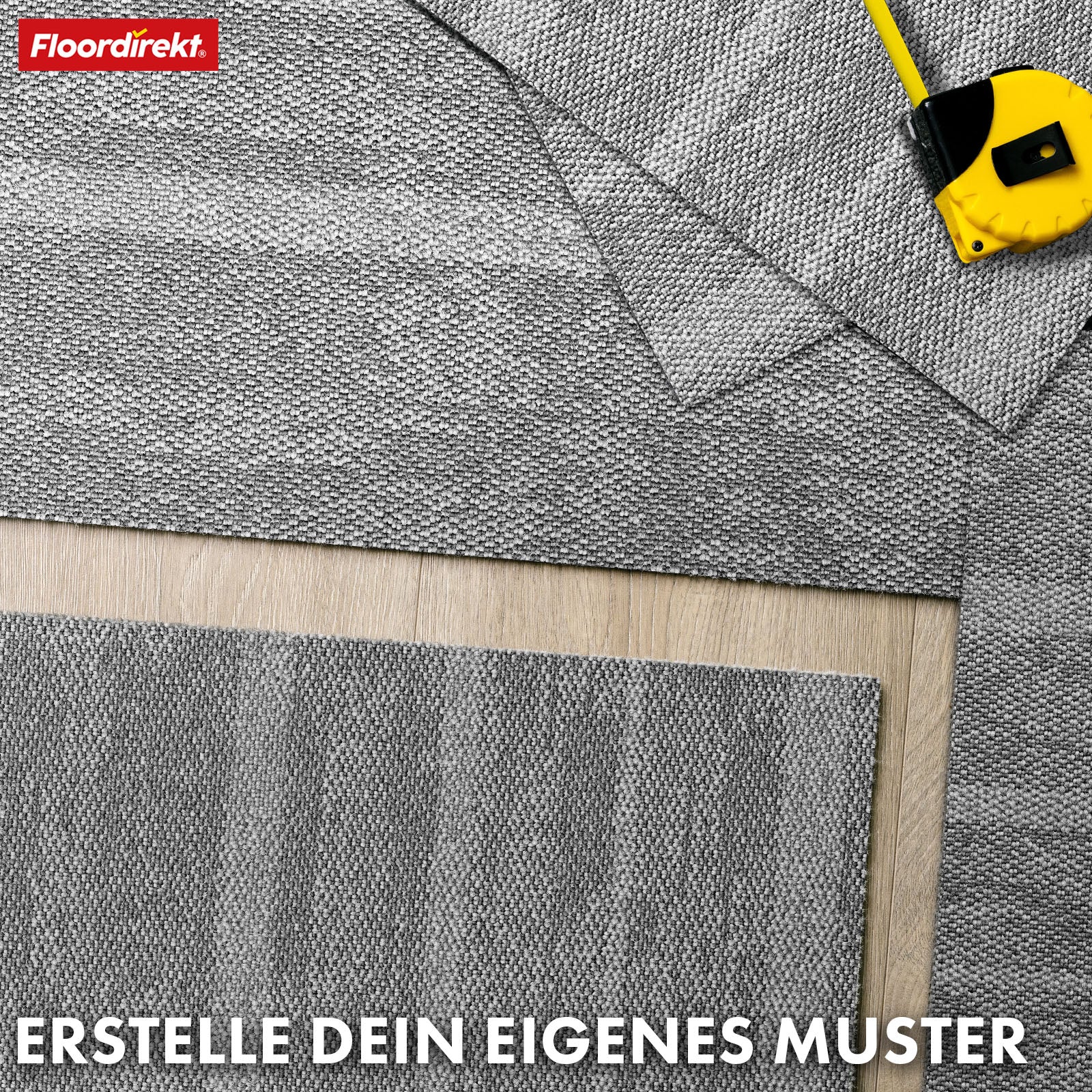 Tæppefliser | Zürich | 50 x 50 cm | Ideel til kontorer og stuer | Designfliser i høj kvalitet i 4 farver