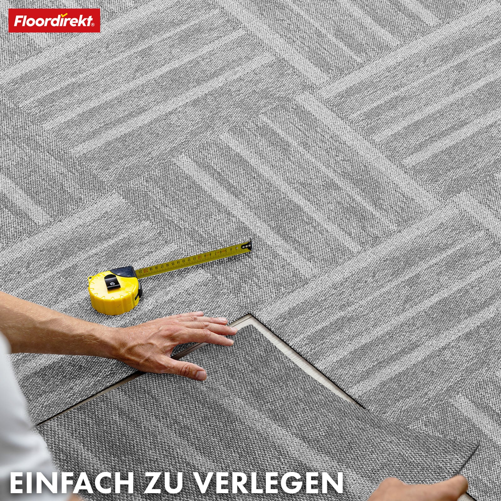 Tæppefliser | Zürich | 50 x 50 cm | Ideel til kontorer og stuer | Designfliser i høj kvalitet i 4 farver