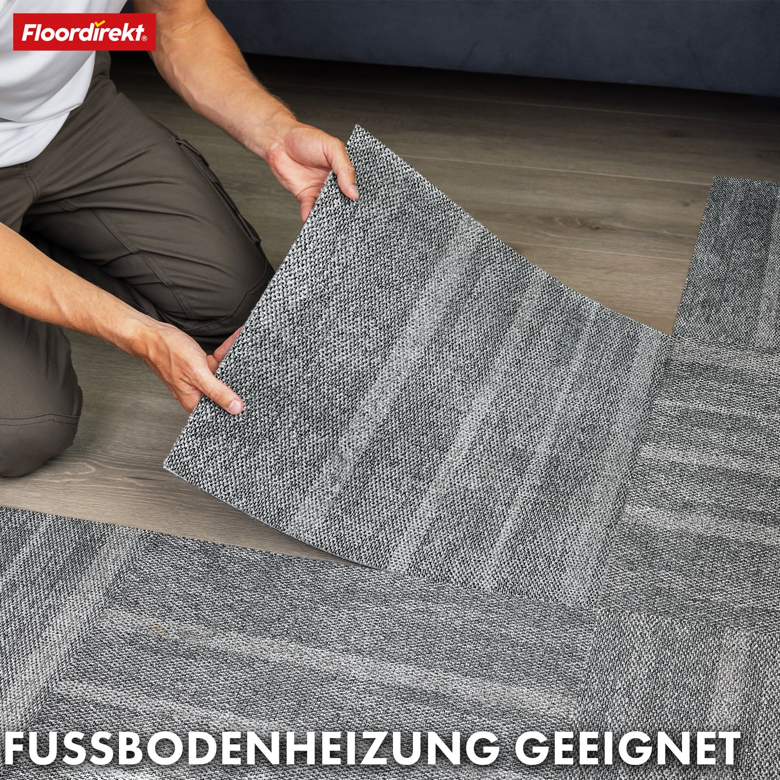 Tæppefliser | Zürich | 50 x 50 cm | Ideel til kontorer og stuer | Designfliser i høj kvalitet i 4 farver