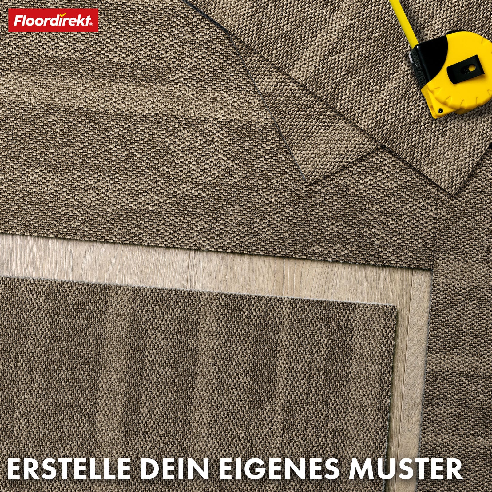 Tæppefliser | Zürich | 50 x 50 cm | Ideel til kontorer og stuer | Designfliser i høj kvalitet i 4 farver