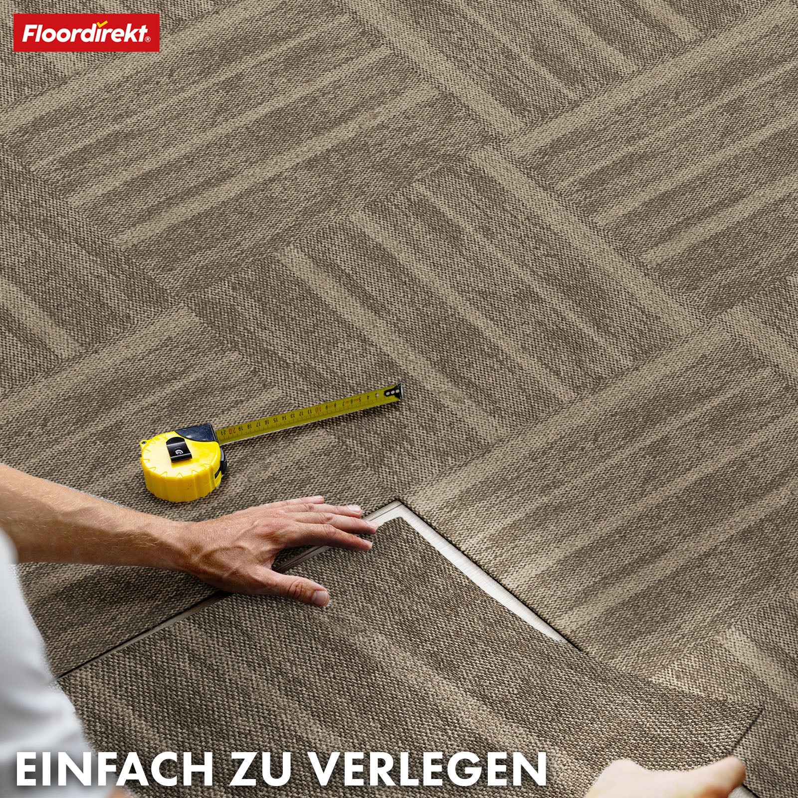Tæppefliser | Zürich | 50 x 50 cm | Ideel til kontorer og stuer | Designfliser i høj kvalitet i 4 farver