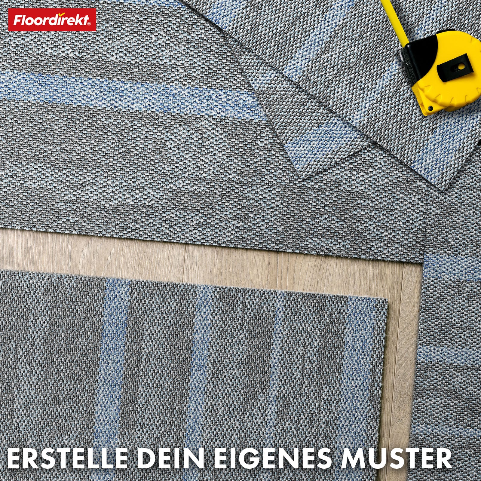 Tæppefliser | Zürich | 50 x 50 cm | Ideel til kontorer og stuer | Designfliser i høj kvalitet i 4 farver