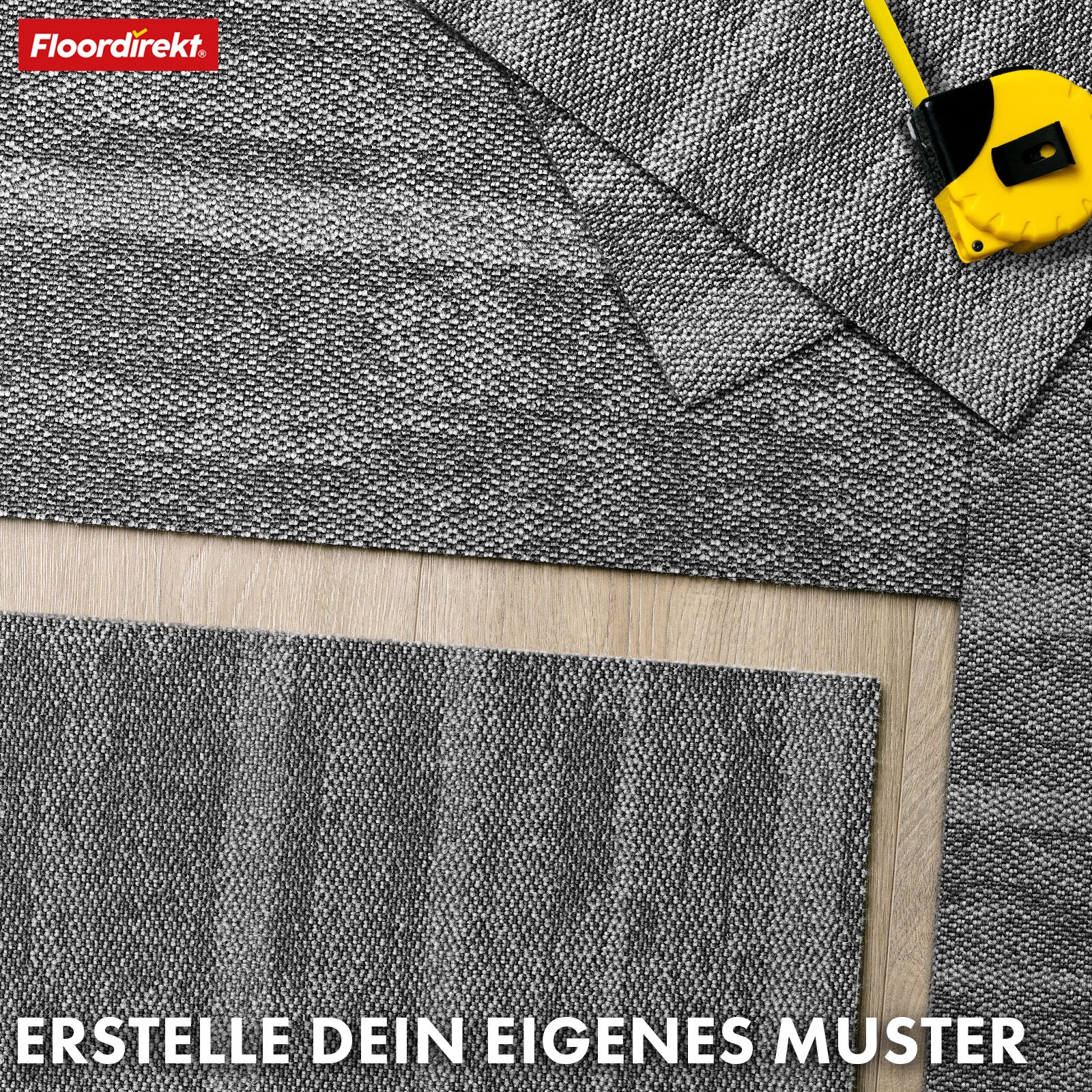 Tæppefliser | Zürich | 50 x 50 cm | Ideel til kontorer og stuer | Designfliser i høj kvalitet i 4 farver