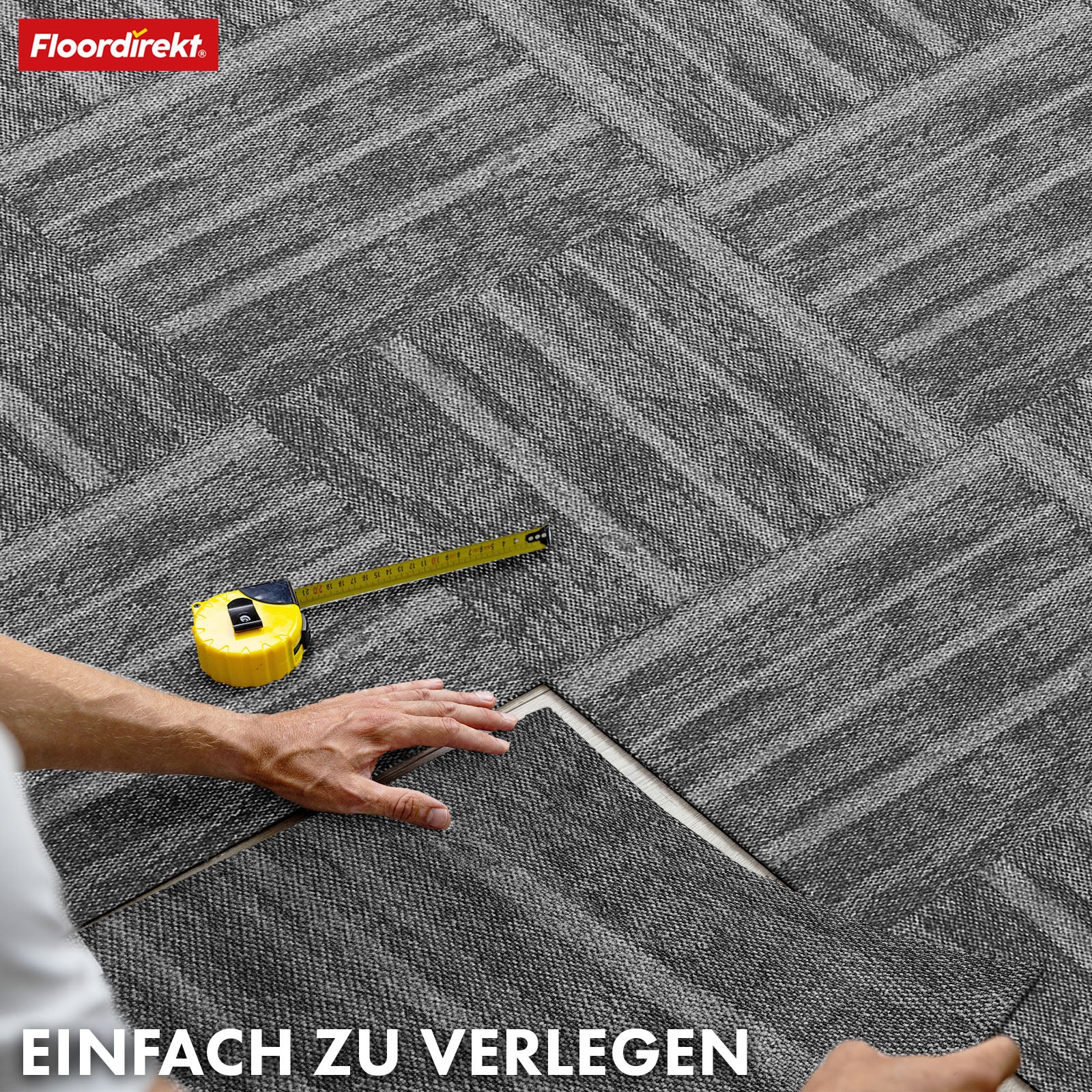 Tæppefliser | Zürich | 50 x 50 cm | Ideel til kontorer og stuer | Designfliser i høj kvalitet i 4 farver