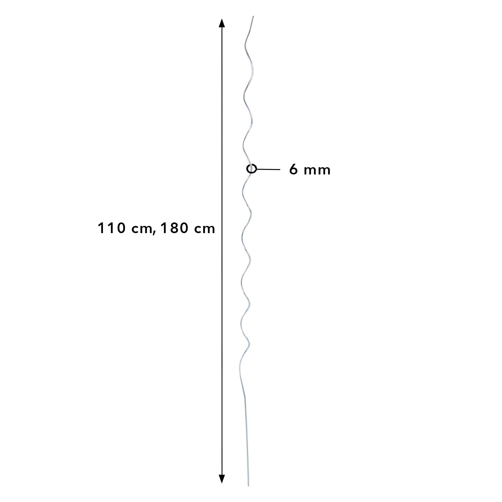 Tomato Spiral Bars | Fully galvanized | Plant Poles | 180 cm long