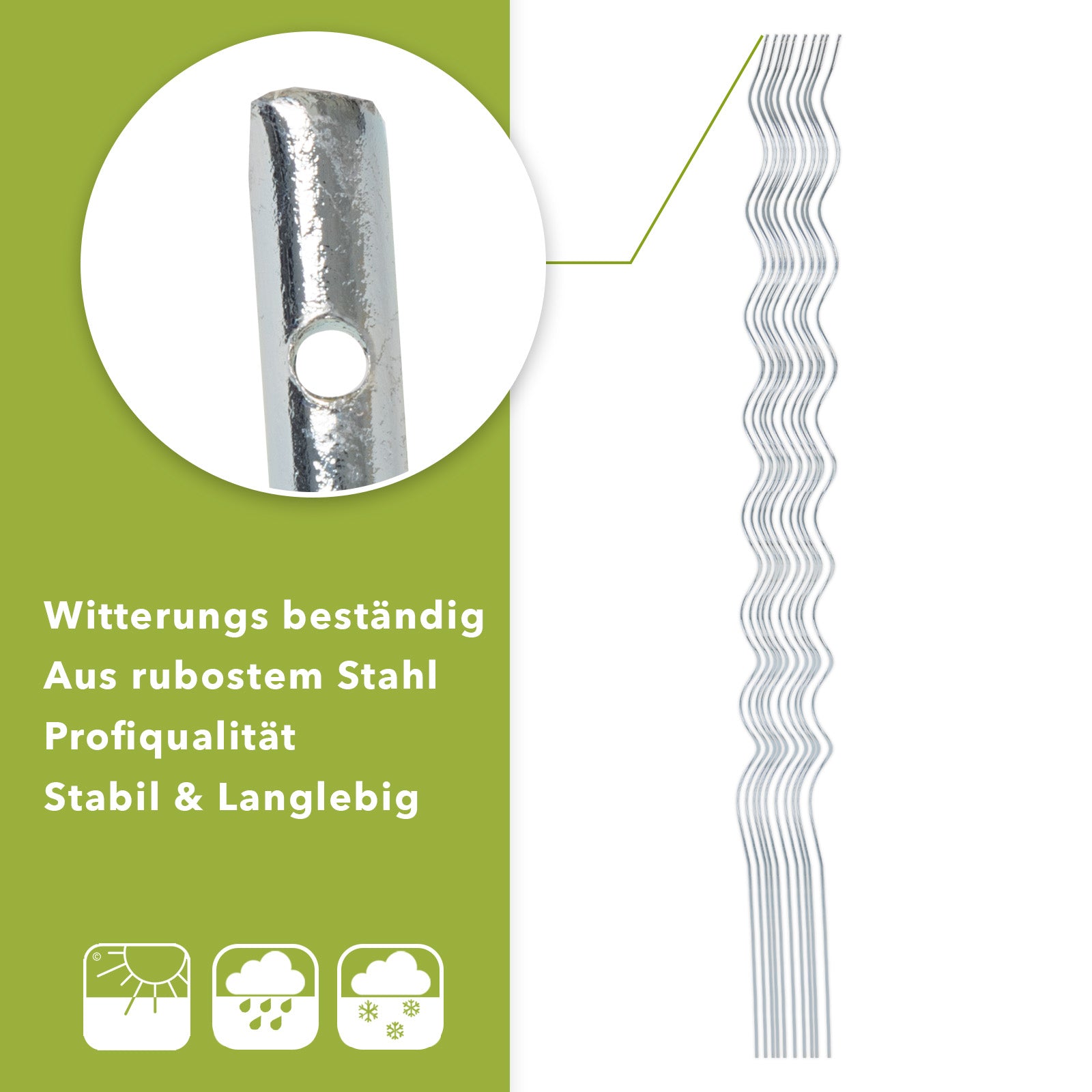 Tomato Spiral Bars | Fully galvanized | Plant Poles | 180 cm long